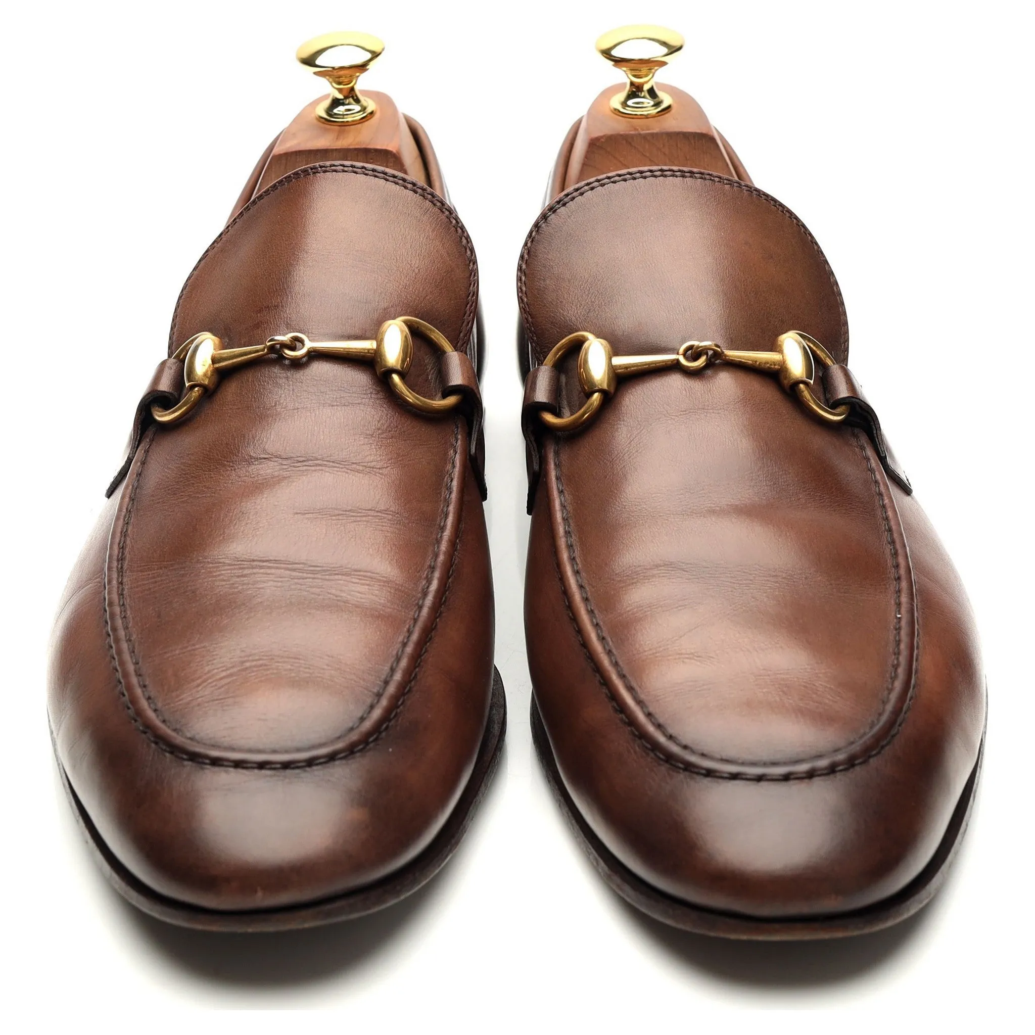 'Jordaan' Brown Leather Horsebit Loafers UK 9.5