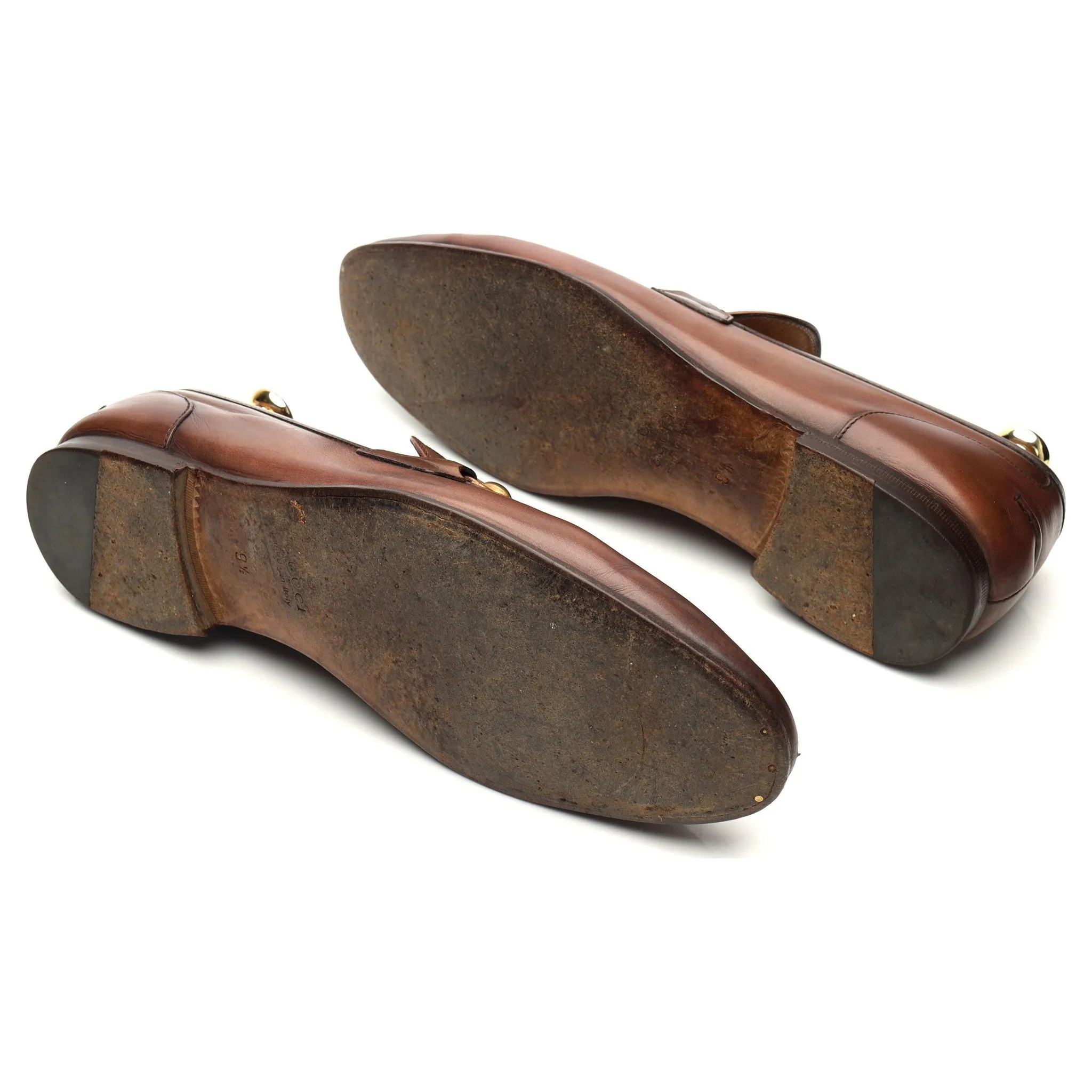 'Jordaan' Brown Leather Horsebit Loafers UK 9.5