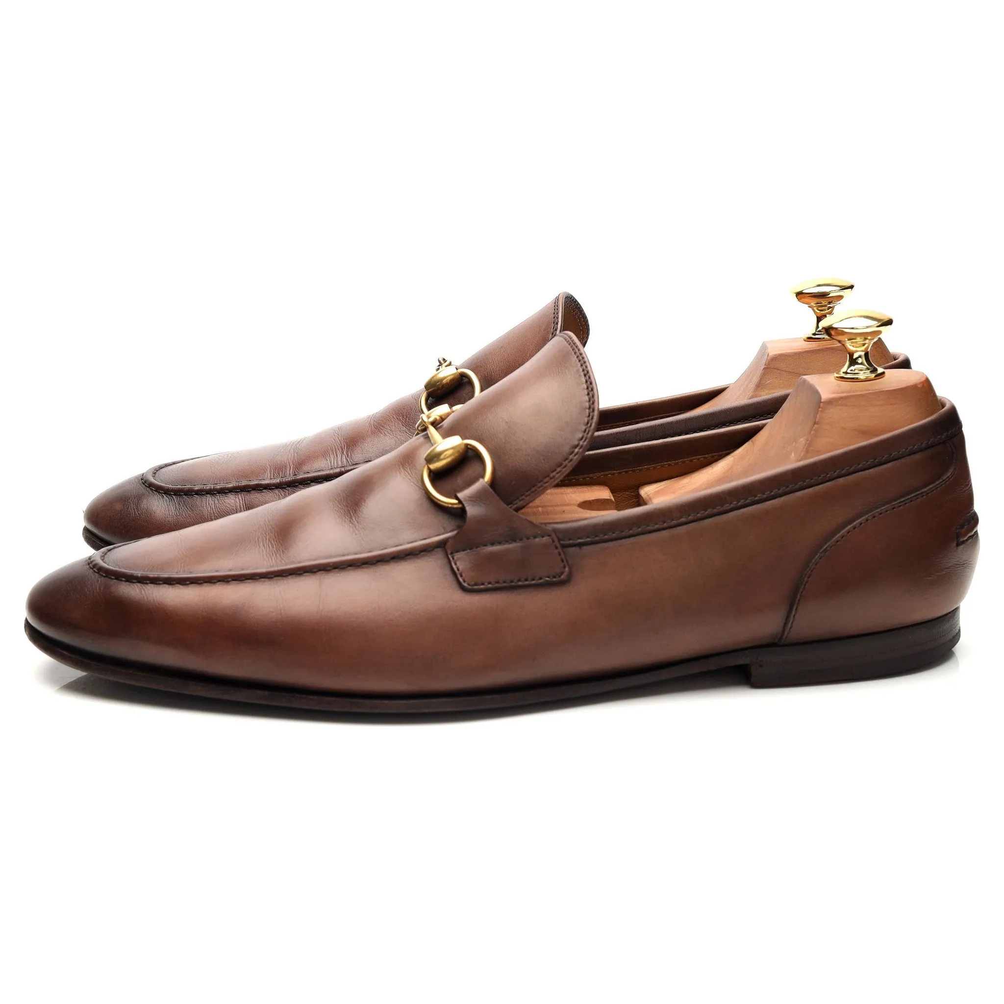 'Jordaan' Brown Leather Horsebit Loafers UK 9.5