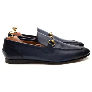 'Jordaan' Navy Blue Leather Horsebit Loafers UK 9.5