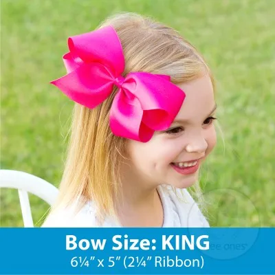 King Chick Print Hair Bow on Clippie