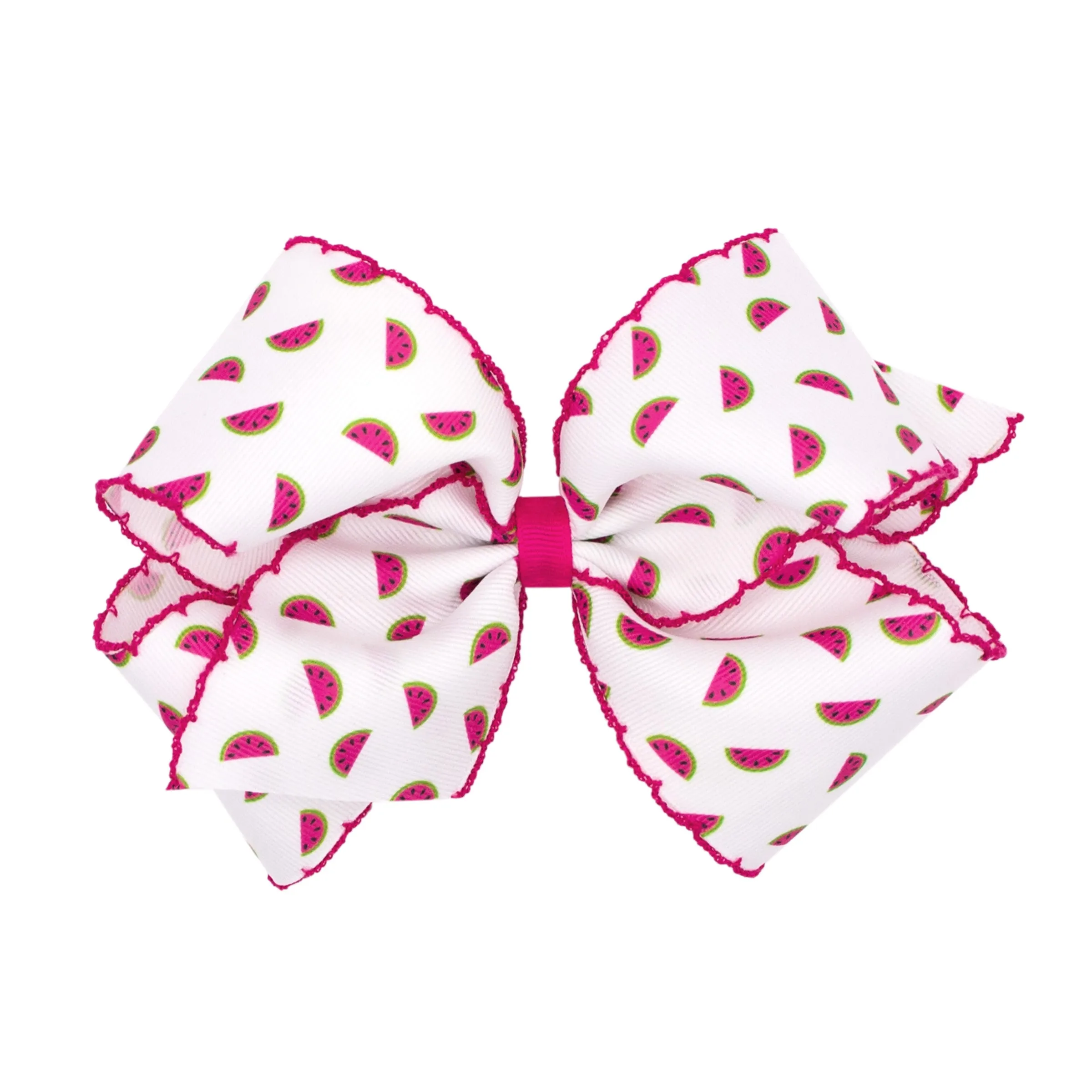 King Fruit Print Grosgrain Moonstich Hair Bow on Clippie - 4 Prints