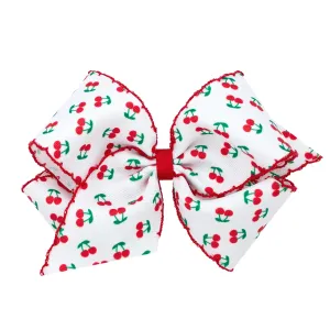 King Fruit Print Grosgrain Moonstich Hair Bow on Clippie - 4 Prints