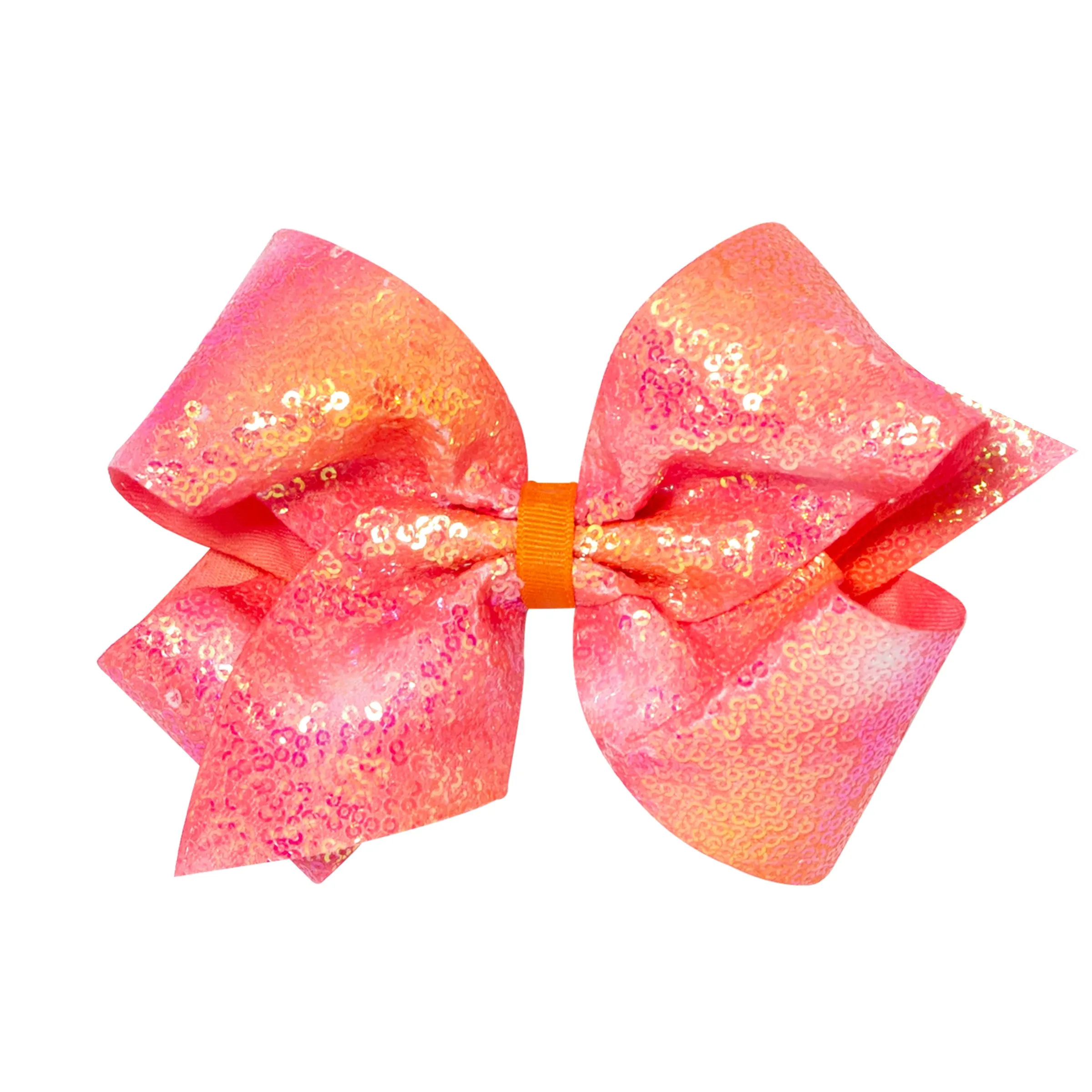 King Iridescent Sequin Ombre Hair Bow on Clippie - 3 Colors