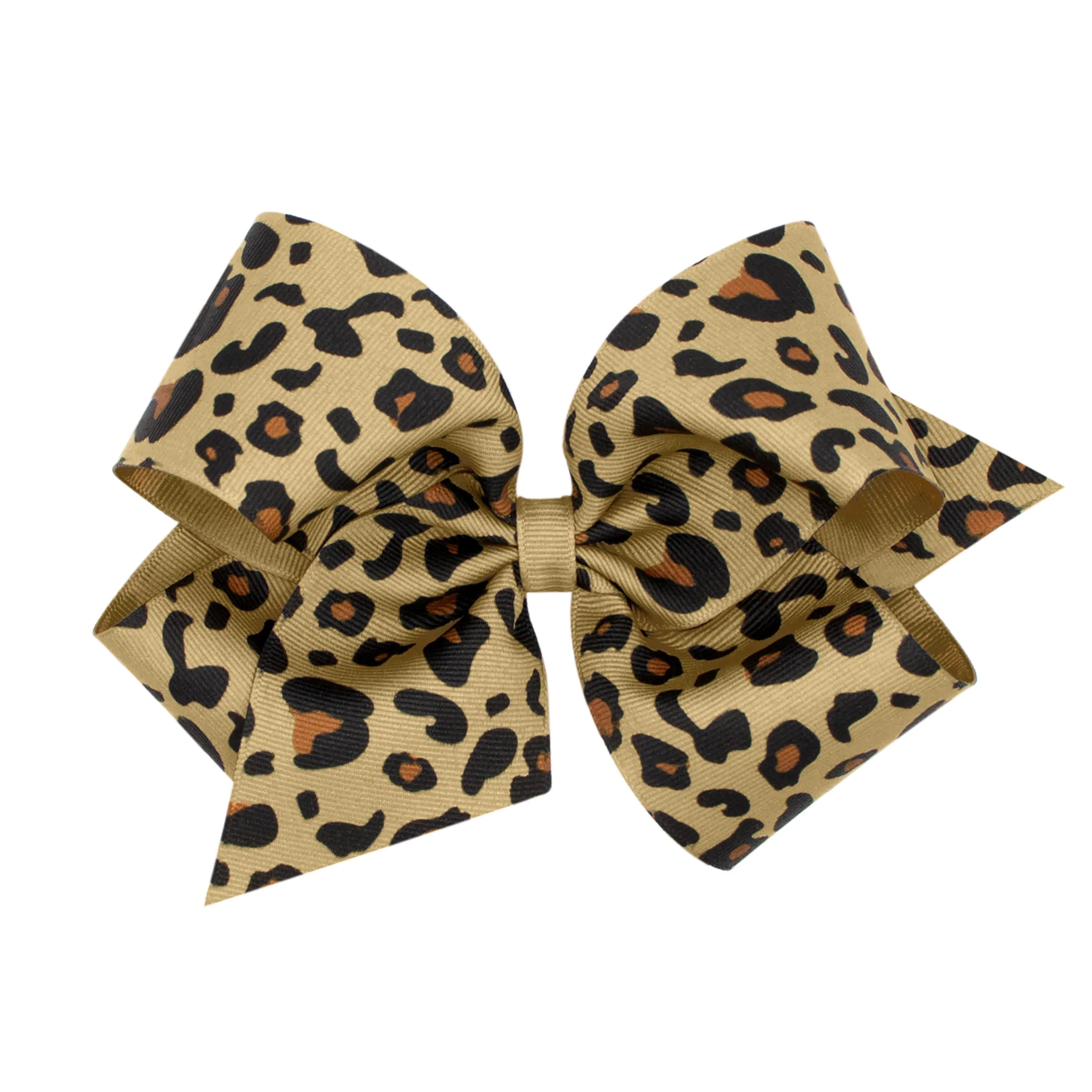 King Leopard Grosgrain Hair Bow on Clippie - 6 Colors