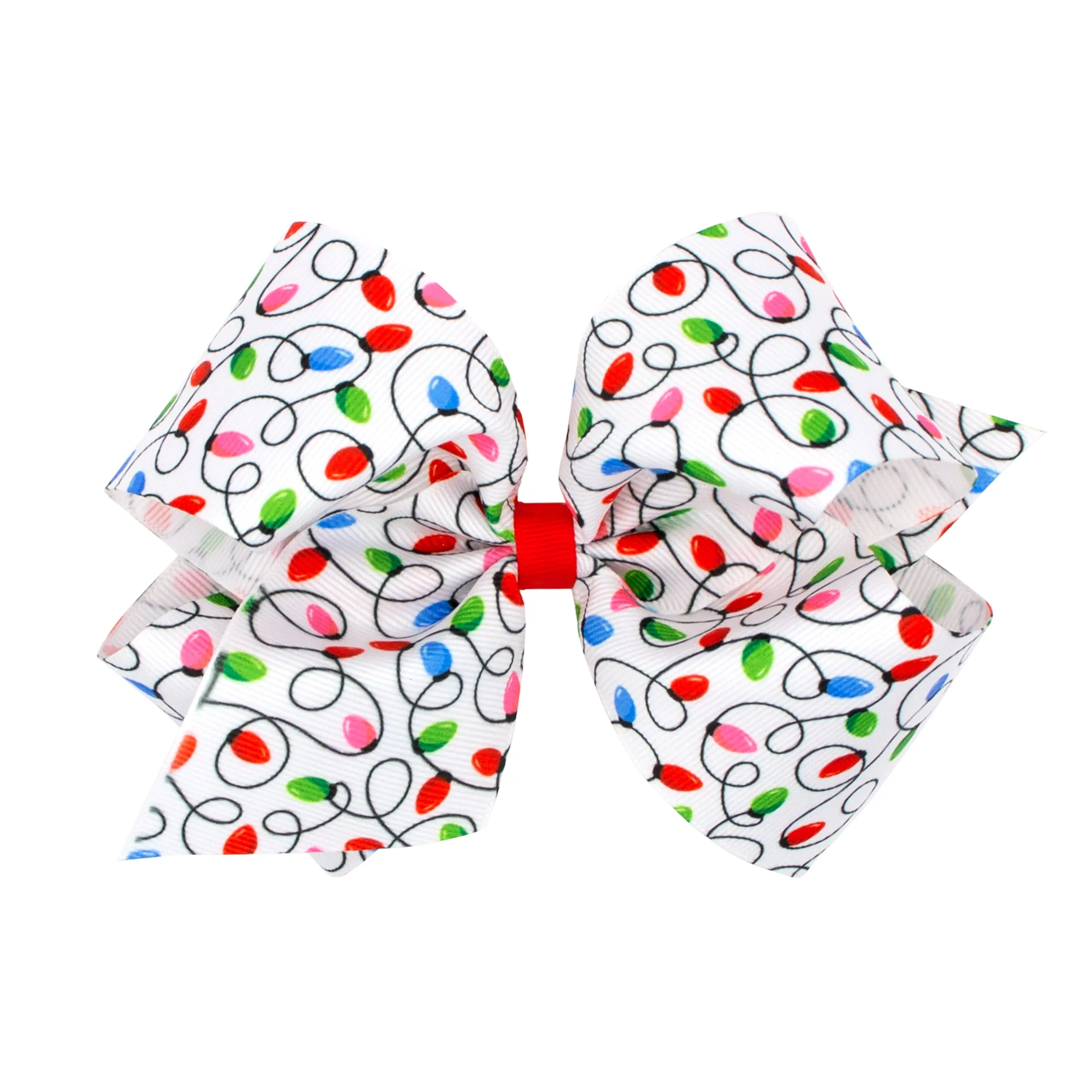 King Pink Theme Christmas Grosgrain Printed Hair Bow on Clippie