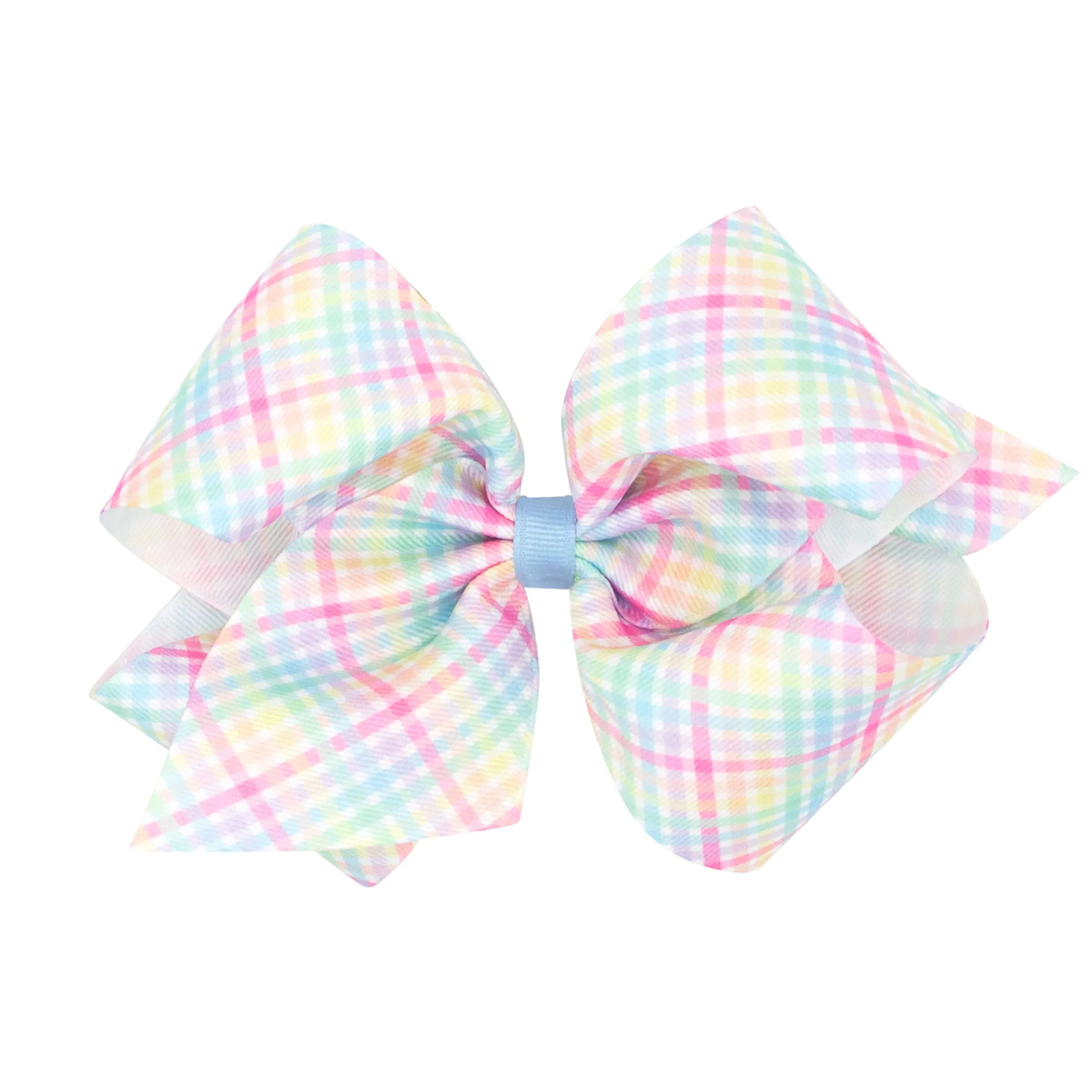 King Printed Easter Hair Bow on Clippie - Plaid