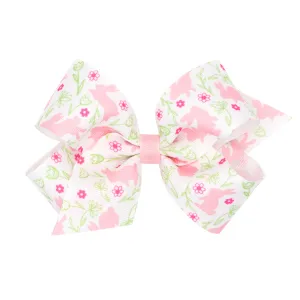 King Printed Easter Hair Bow on Clippie - Spring