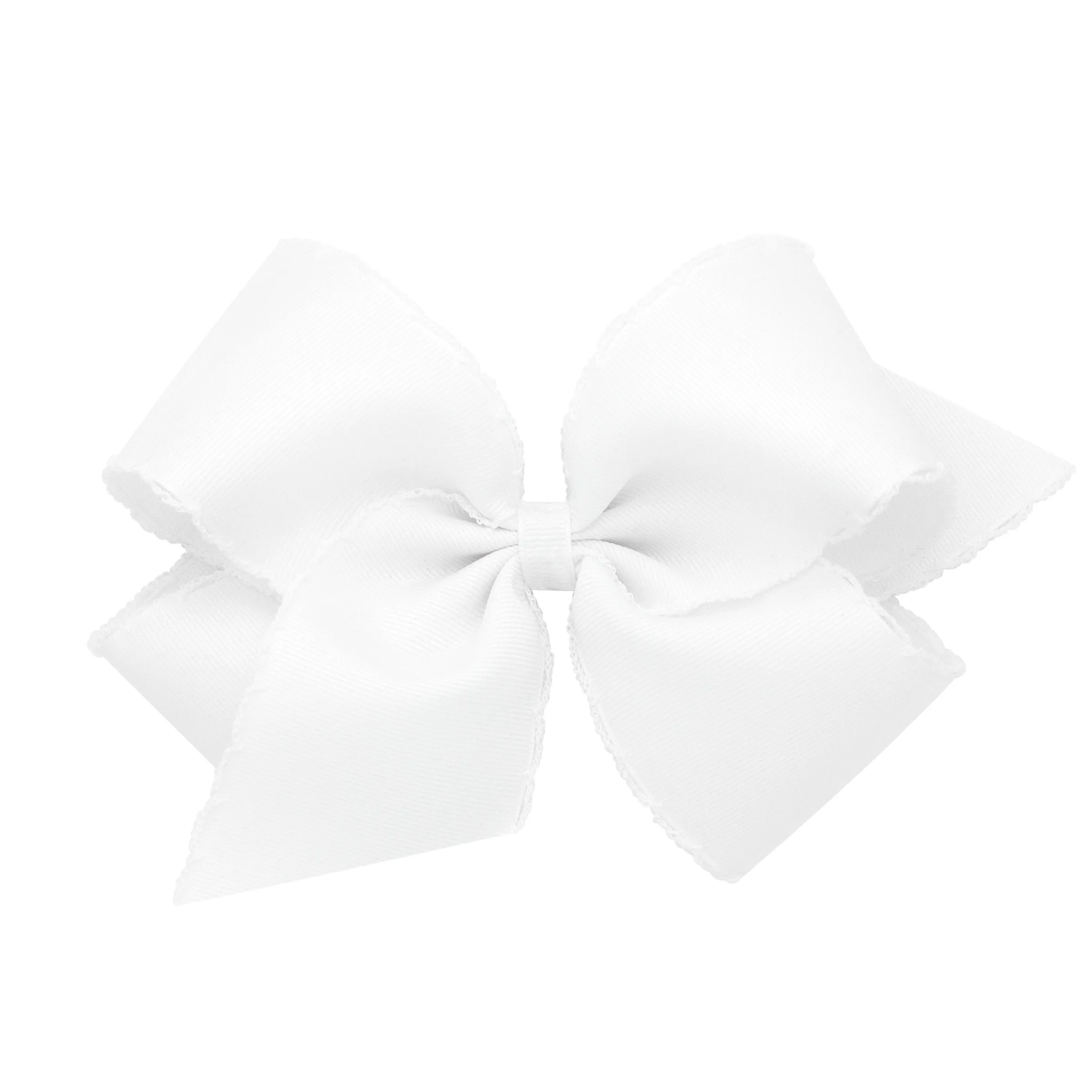 King Solid Grosgrain Moonstich Hair Bow on Clippie - 6 Colors
