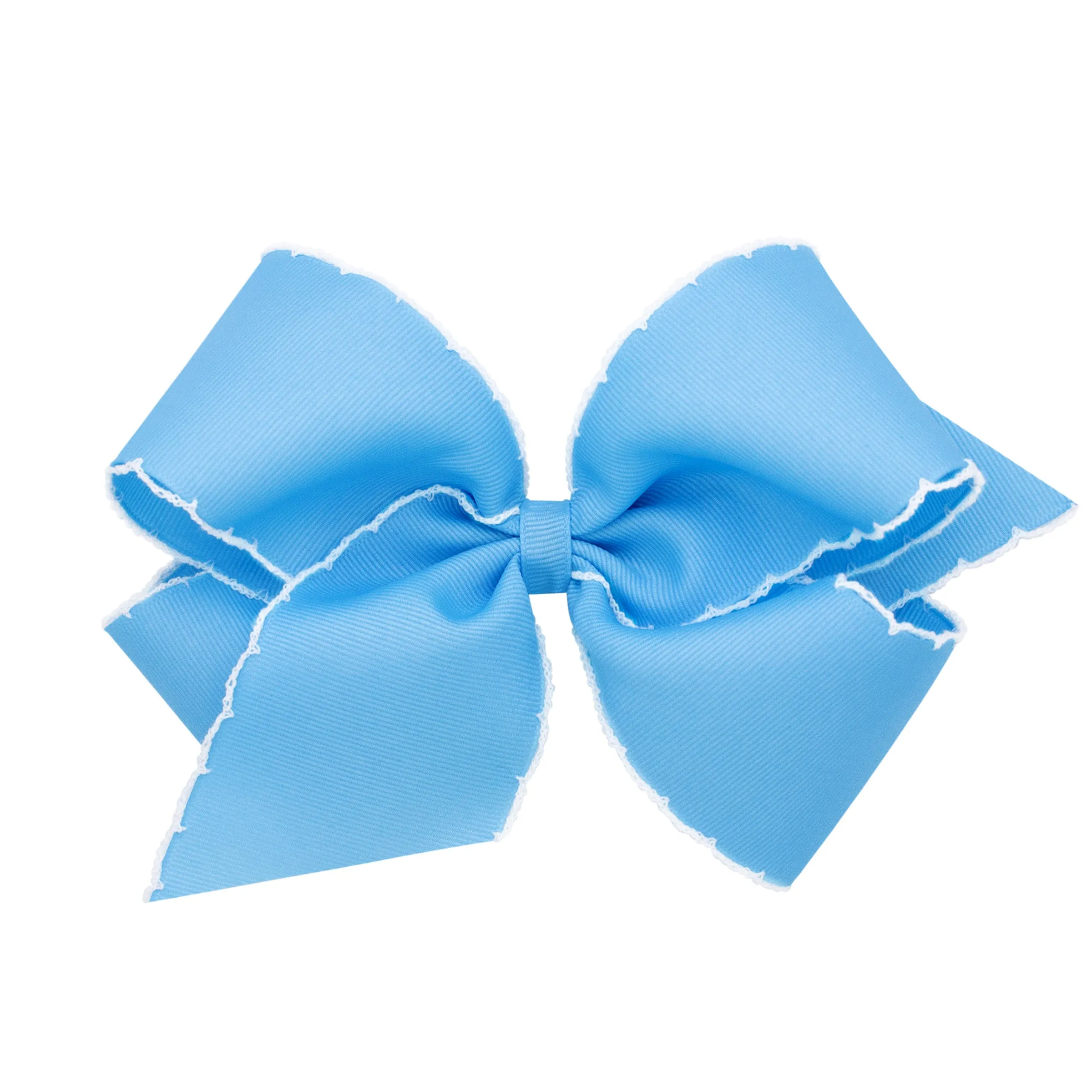 King Solid Grosgrain Moonstich Hair Bow on Clippie - 6 Colors