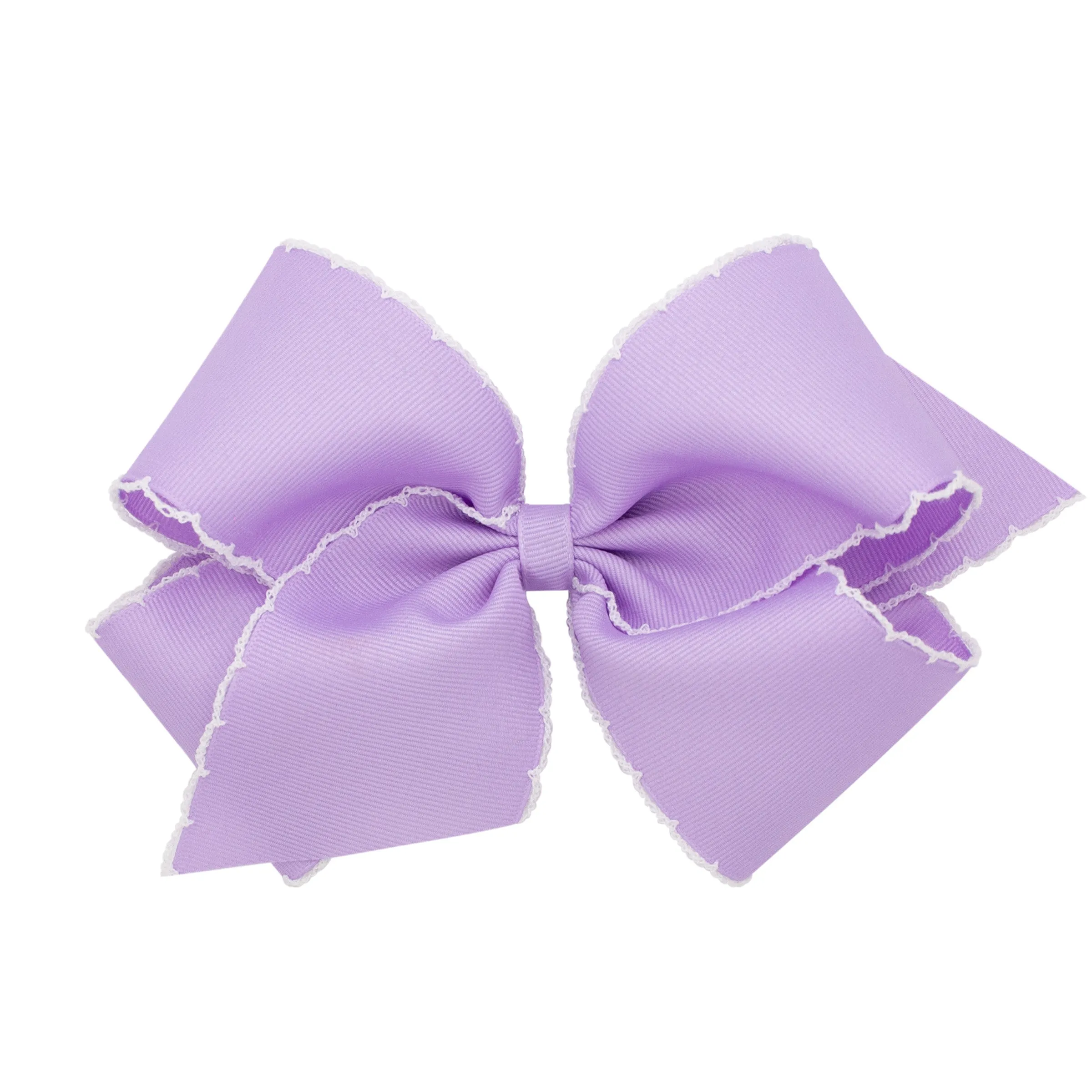 King Solid Grosgrain Moonstich Hair Bow on Clippie - 6 Colors