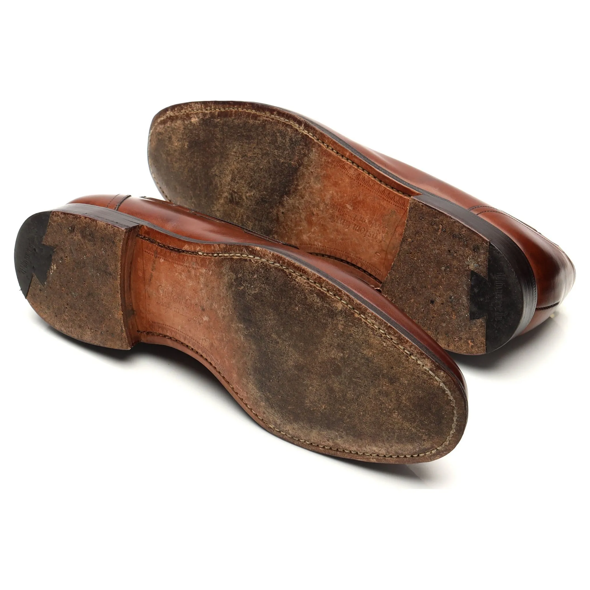 'Kingsley 2' Tan Brown Leather Tassel Loafers UK 8 G