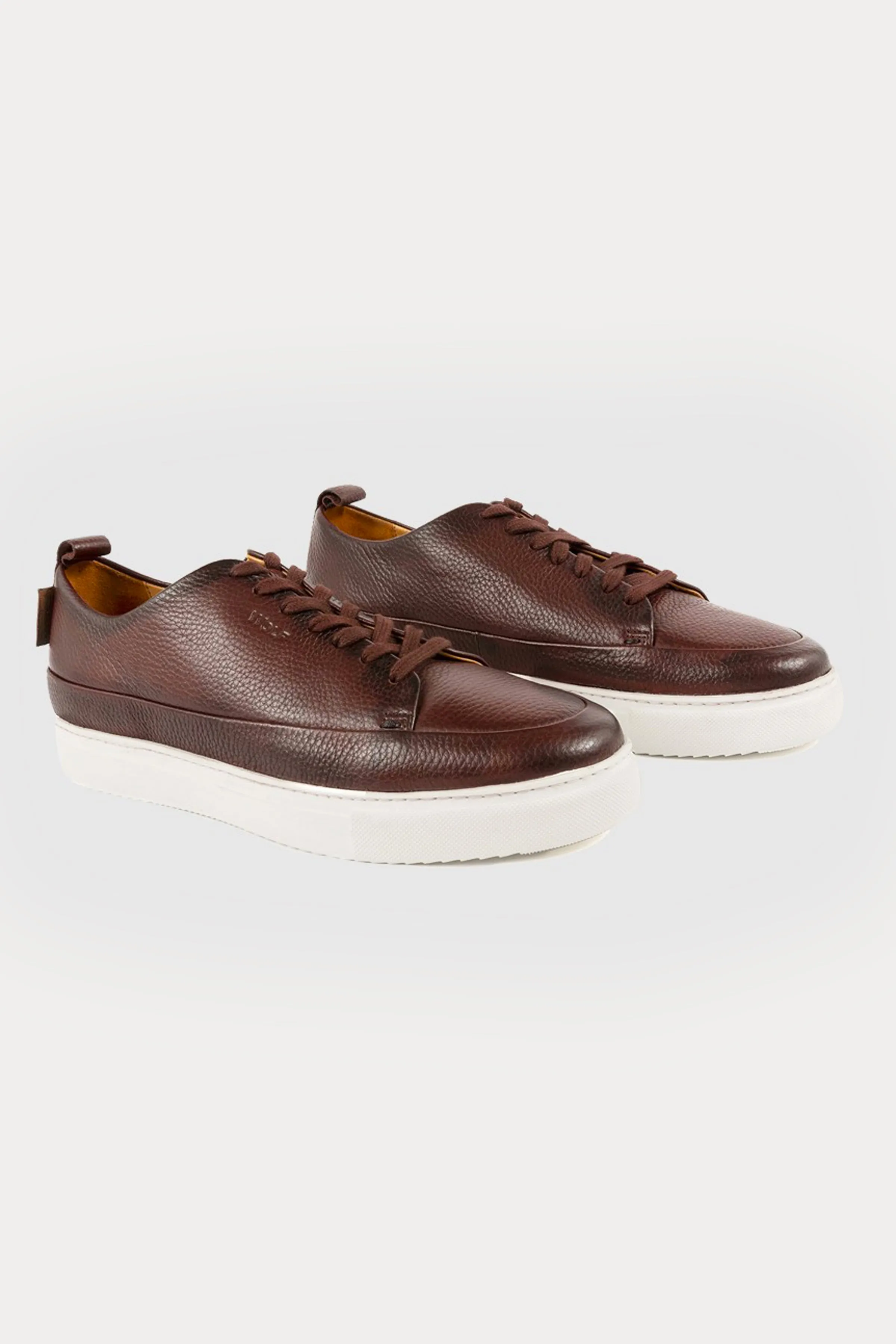 Knightsbridge Leather Smart Trainers in Brown