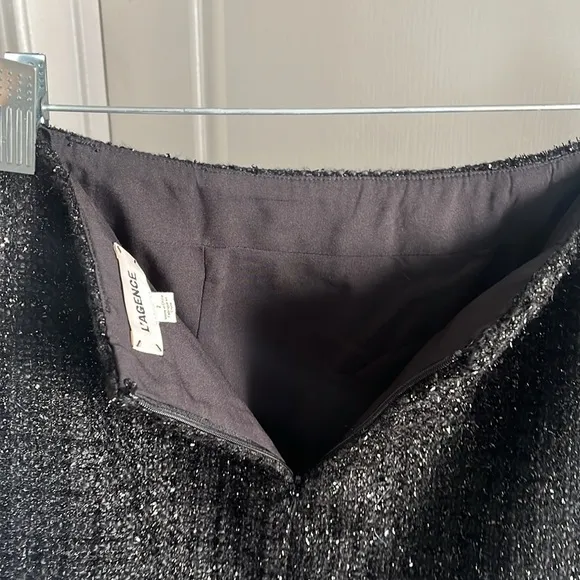 L’Agence Black Metallic Tweed Mini skirt size 2