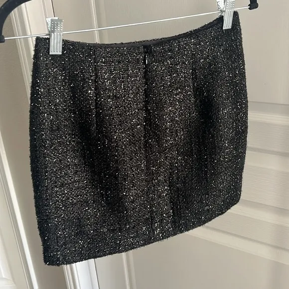 L’Agence Black Metallic Tweed Mini skirt size 2