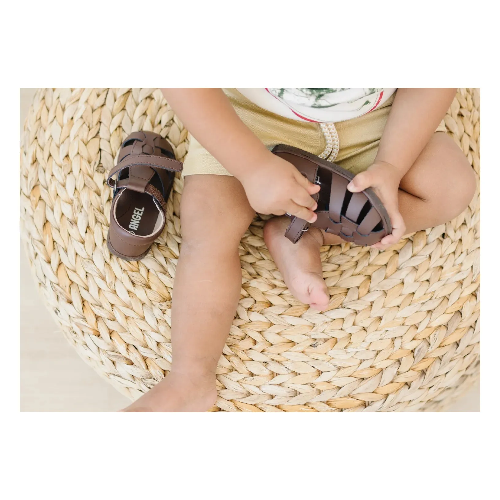 L'Amour -Mack Leather Fisherman Brown Sandal
