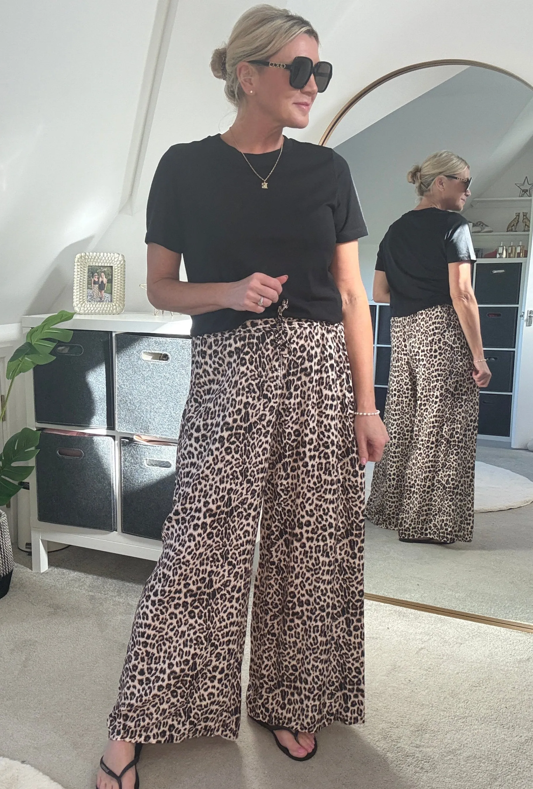 Leopard Print Floaty Trousers
