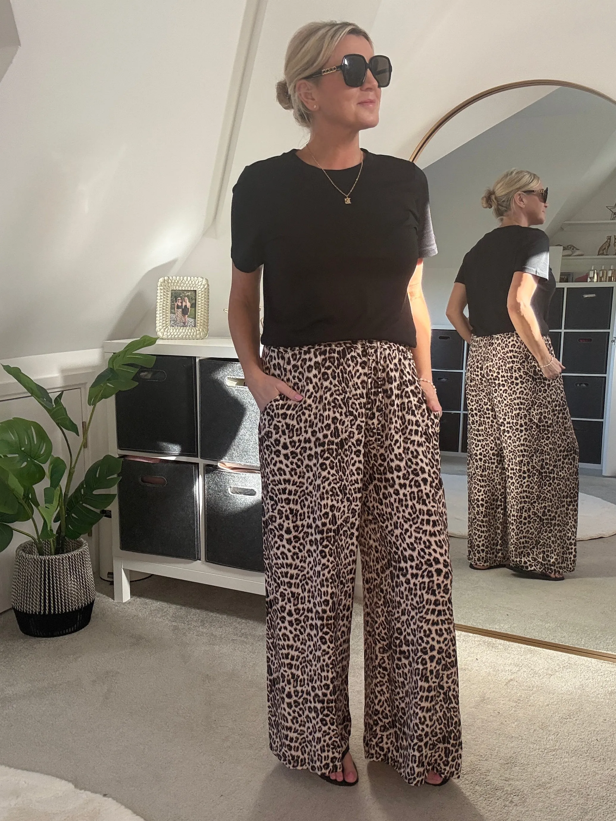 Leopard Print Floaty Trousers
