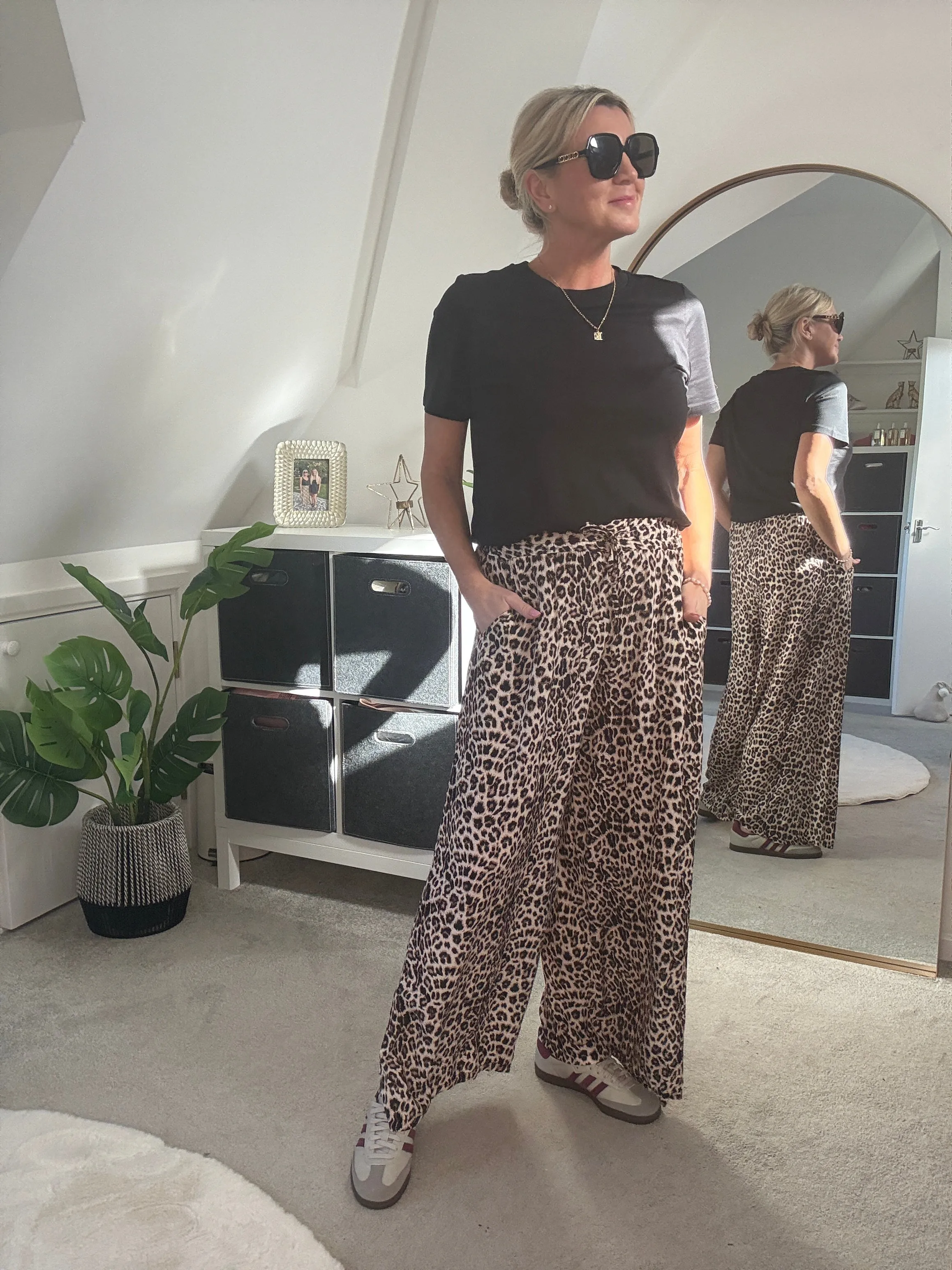 Leopard Print Floaty Trousers