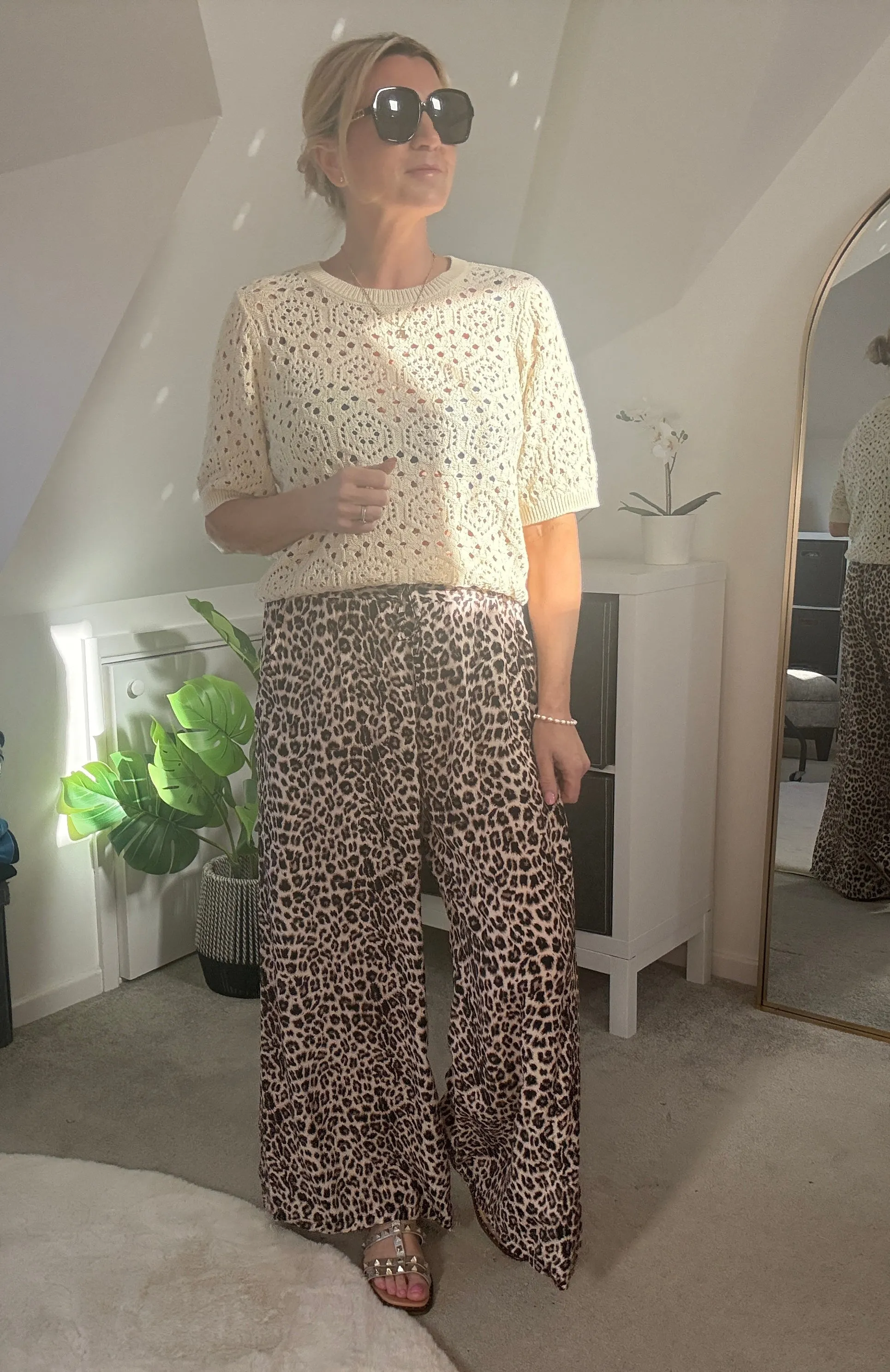 Leopard Print Floaty Trousers
