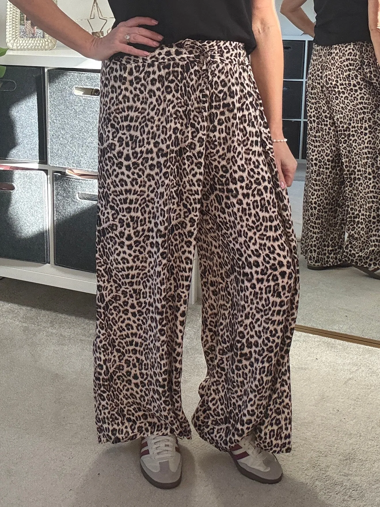 Leopard Print Floaty Trousers