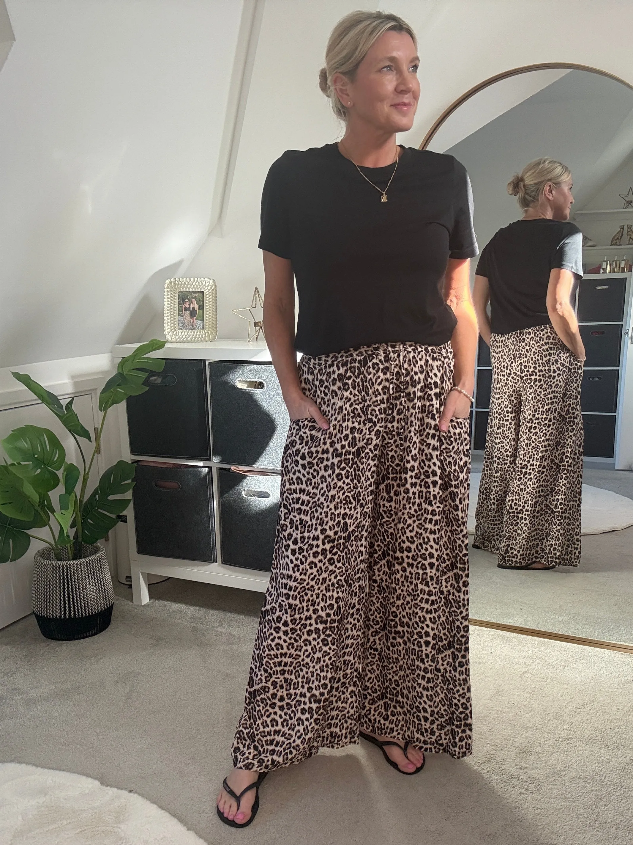 Leopard Print Floaty Trousers