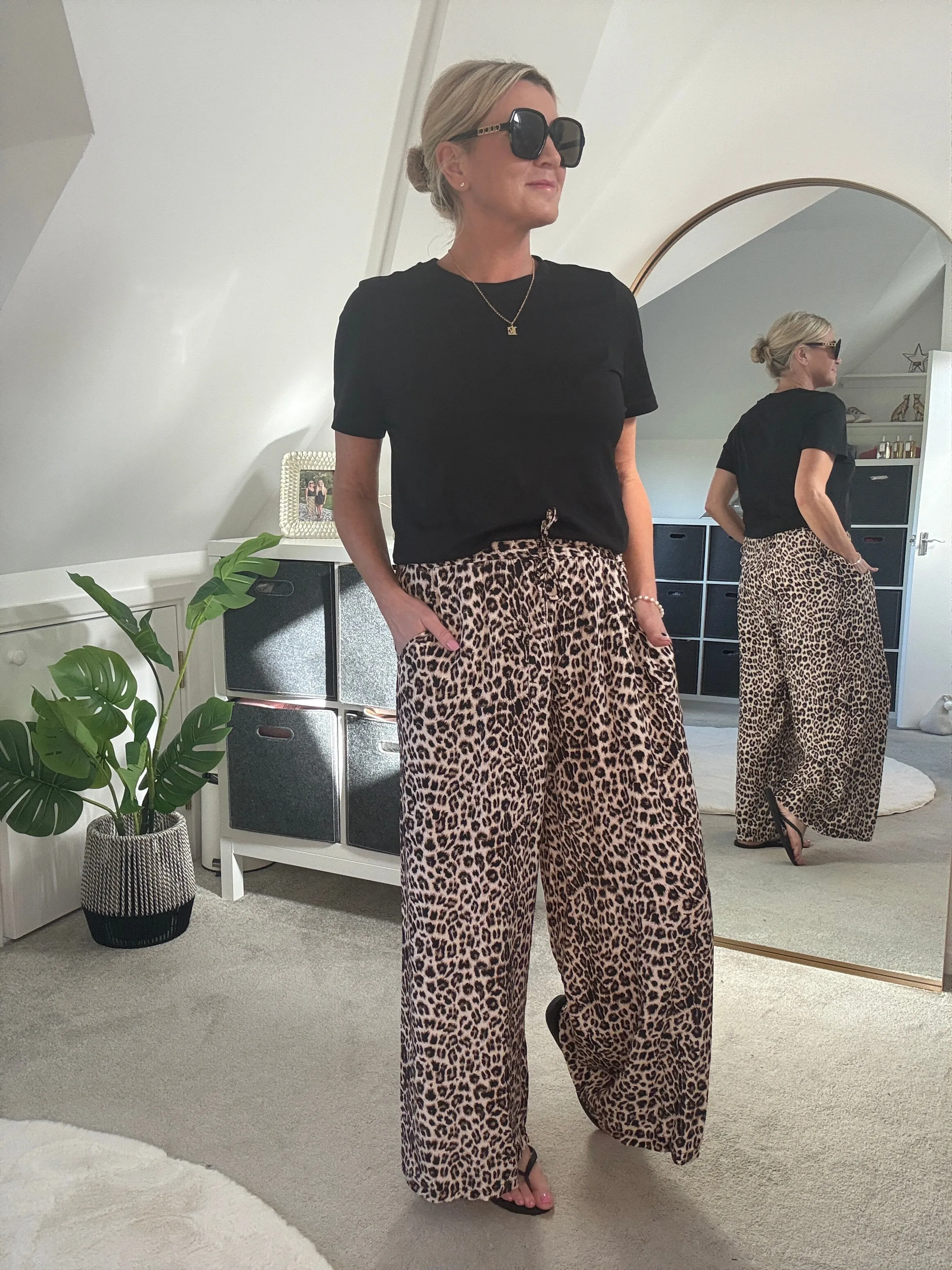 Leopard Print Floaty Trousers