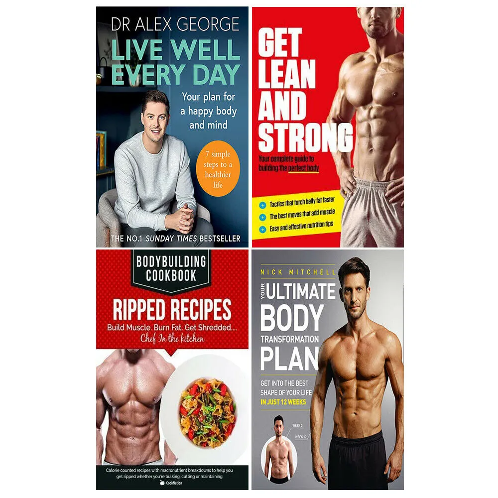 Live Well Every Day, Get Lean, Body Building Cookbook & Ultimate Body 4 Books Set