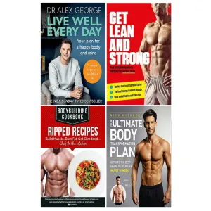 Live Well Every Day, Get Lean, Body Building Cookbook & Ultimate Body 4 Books Set