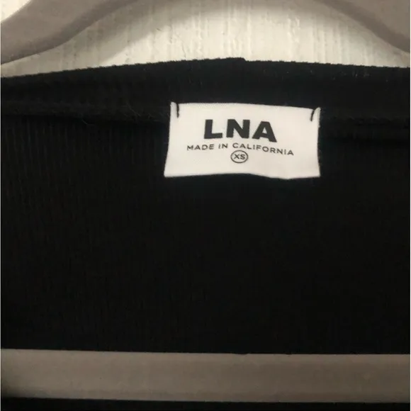 LnA Black Knit Ribbed Cutout Dress