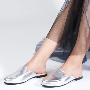 Lyon Silver Mules for Women