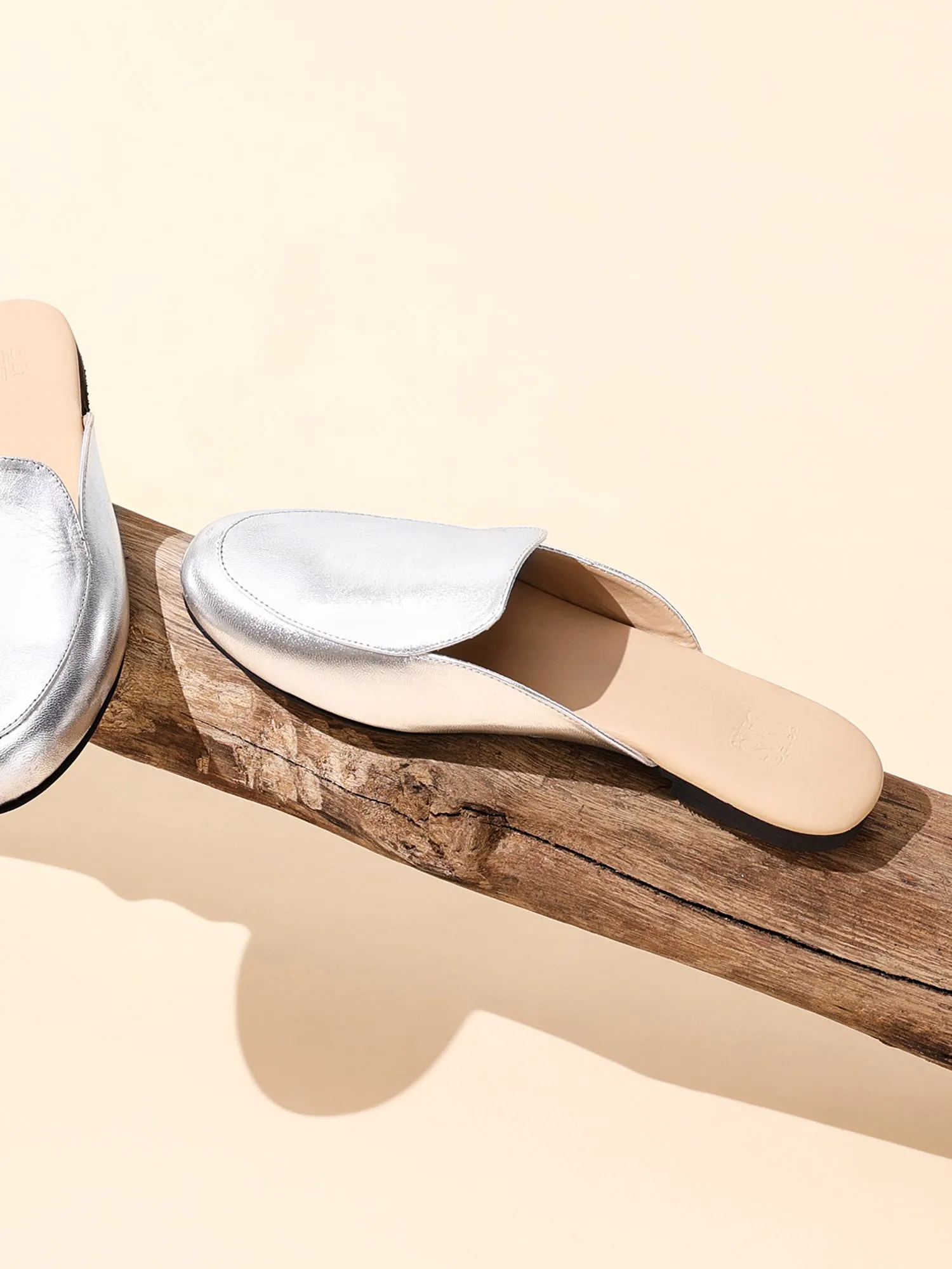 Lyon Silver Mules for Women