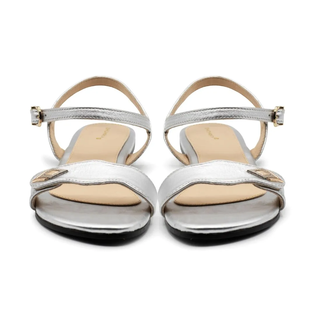Maimz - Metallic Silver - Leather Sandals