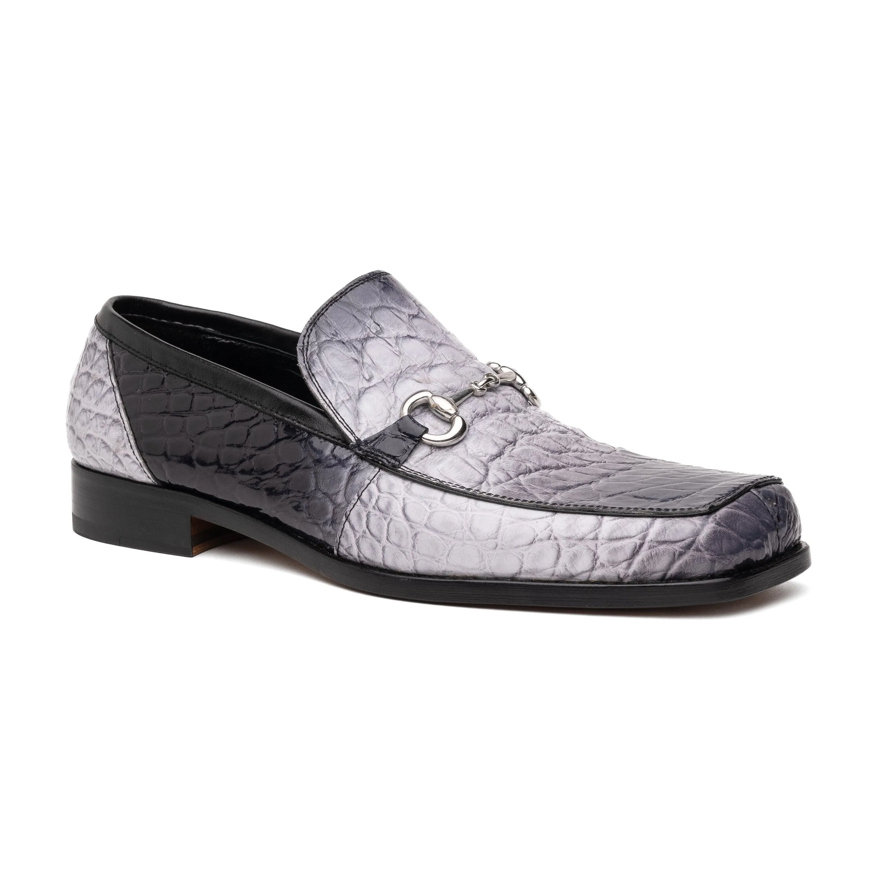 Mauri Switch in Multigrey Mens Exotic Alligator / Calf-Skin Leather Slip-On Horsebit Loafers