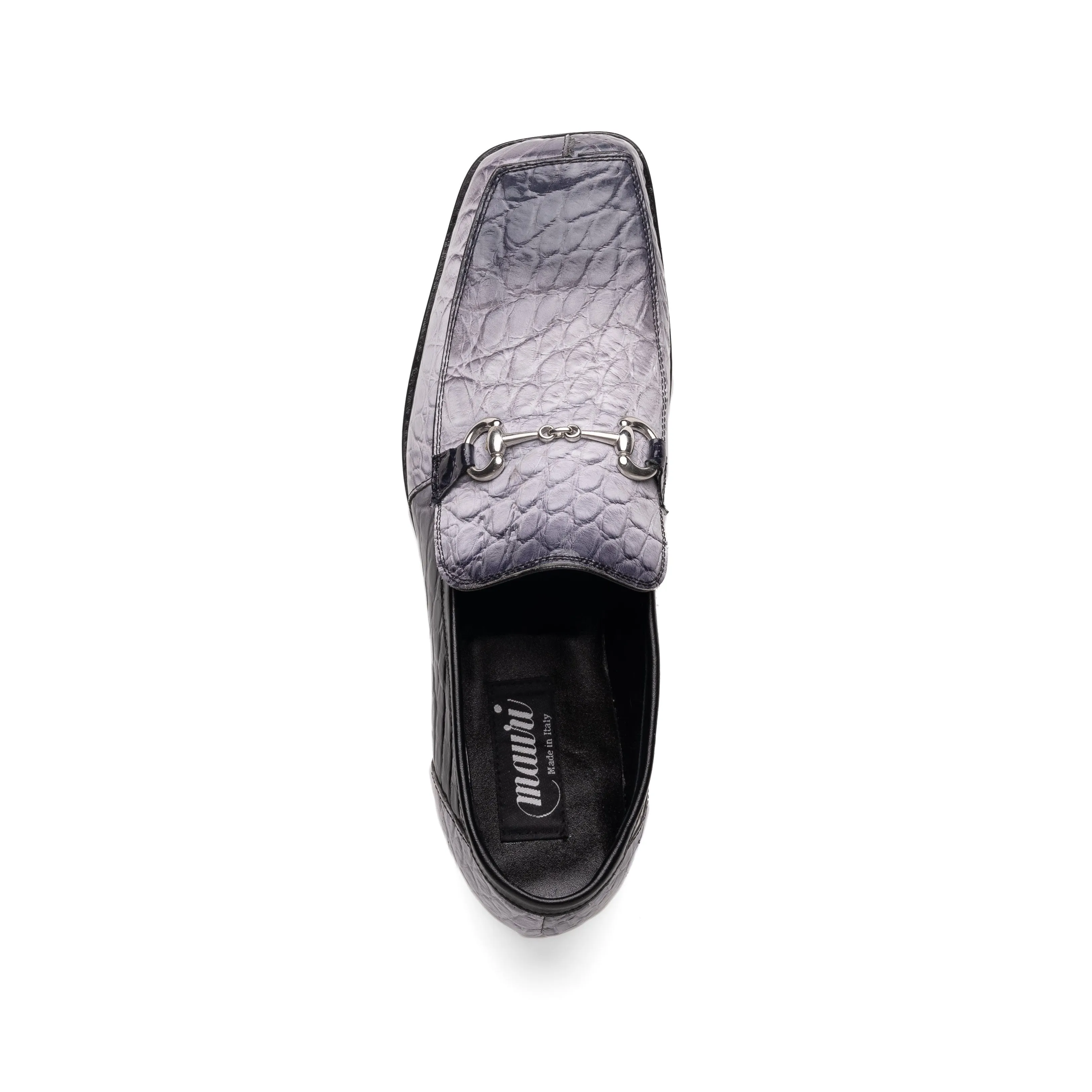 Mauri Switch in Multigrey Mens Exotic Alligator / Calf-Skin Leather Slip-On Horsebit Loafers