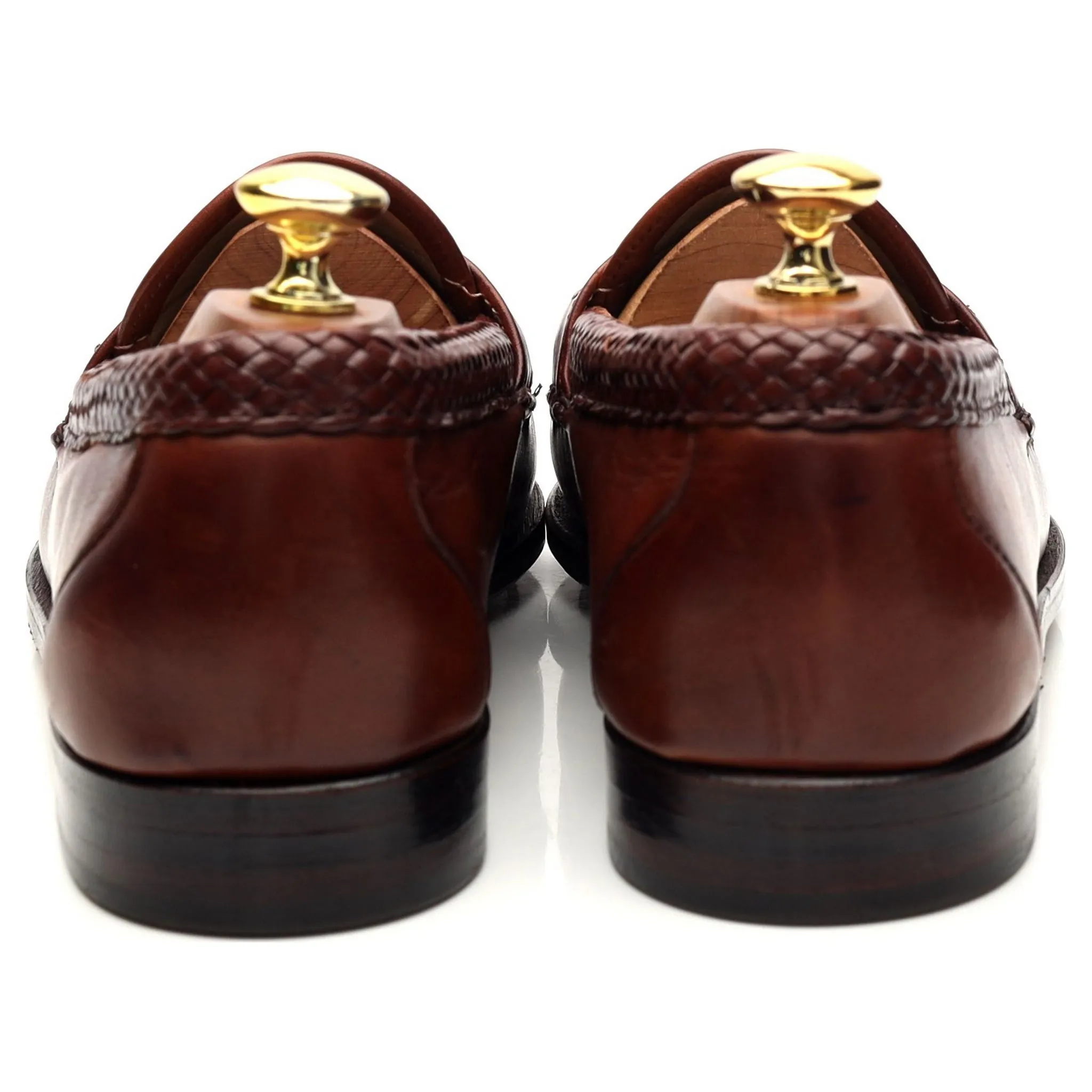 'Maxfield' Tan Brown Leather Tassel Loafers UK 8 US 9 D