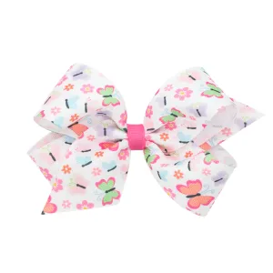 Medium Butterfly Print Hair Bow on Clippie