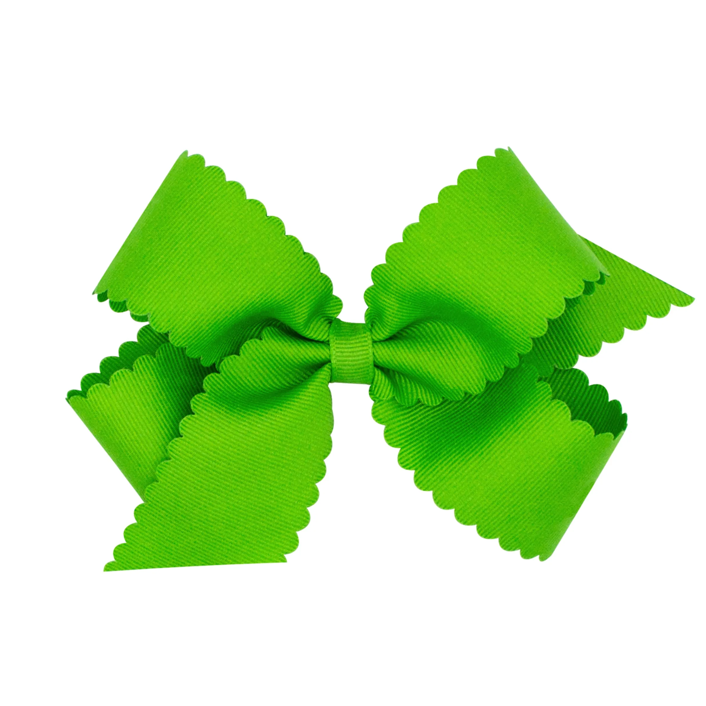 Medium Grosgrain Scallop Edge Hair Bow on Clippie