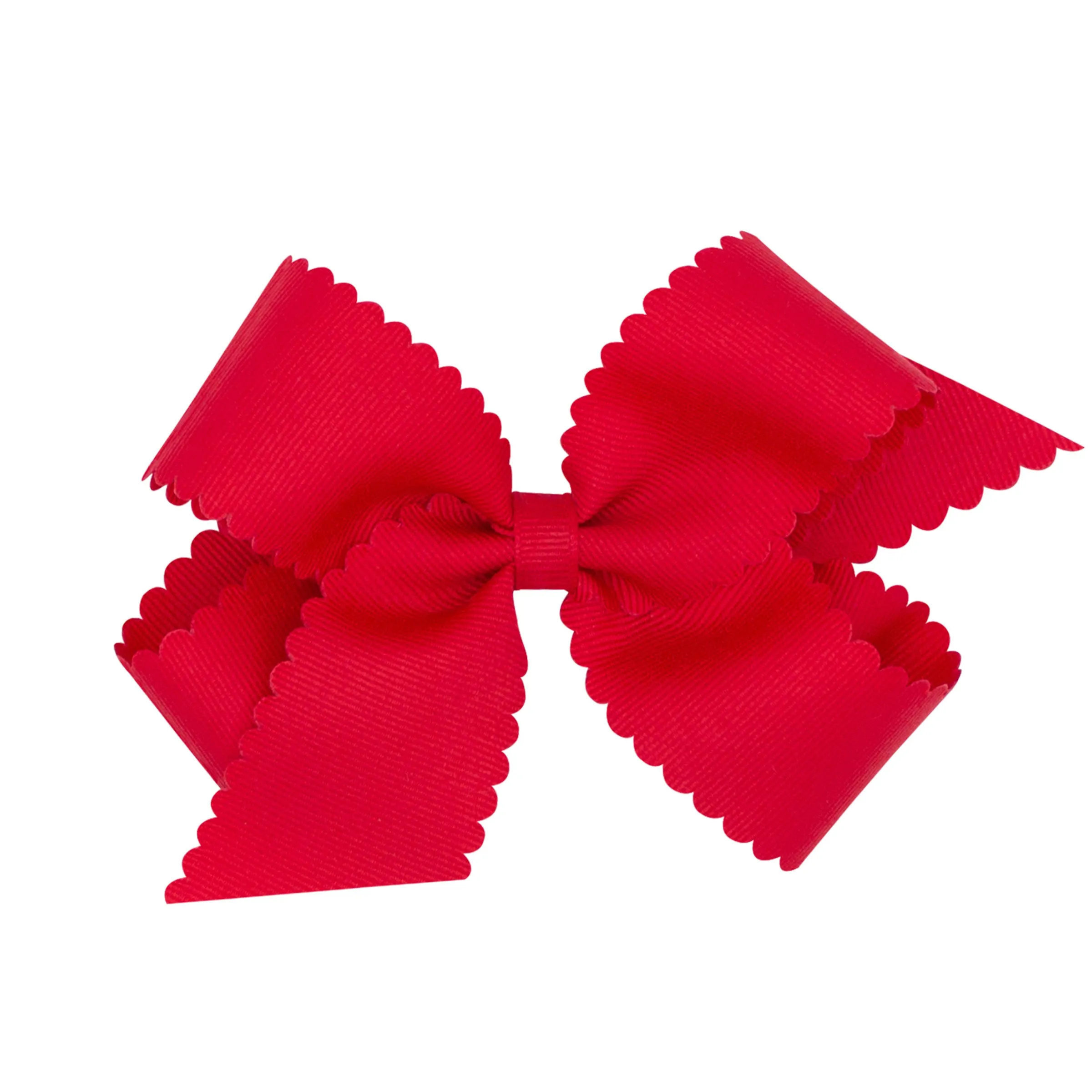 Medium Grosgrain Scallop Edge Hair Bow on Clippie