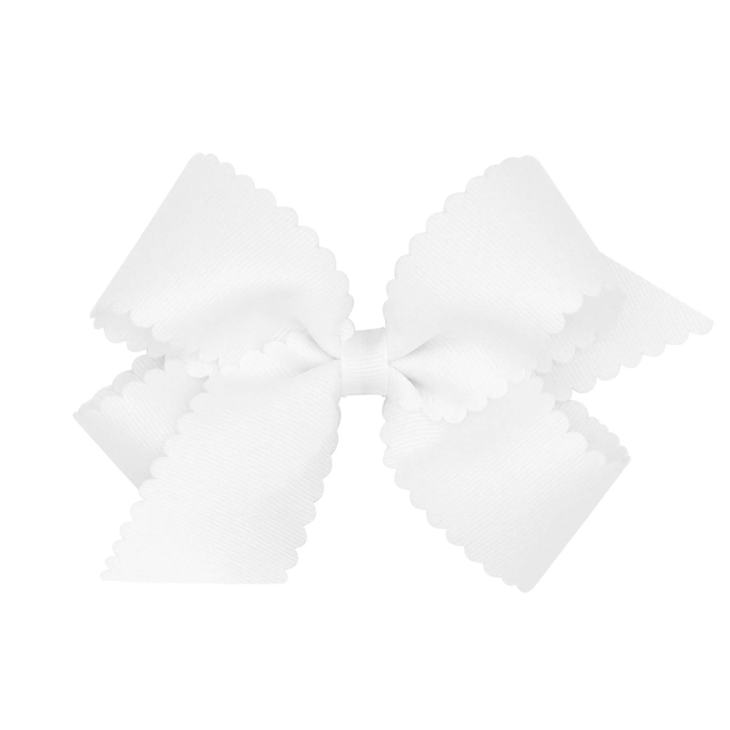 Medium Grosgrain Scallop Edge Hair Bow on Clippie