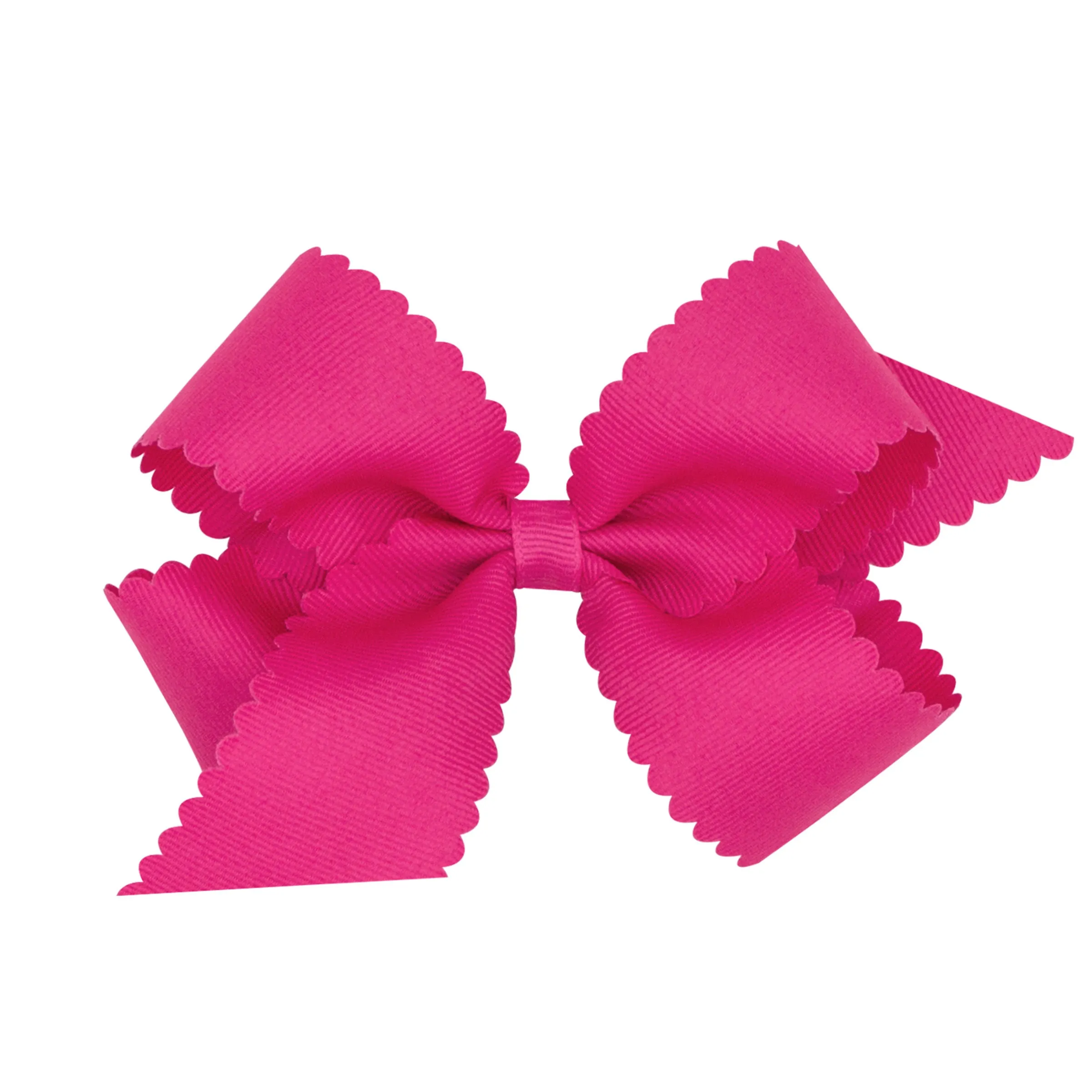 Medium Grosgrain Scallop Edge Hair Bow on Clippie