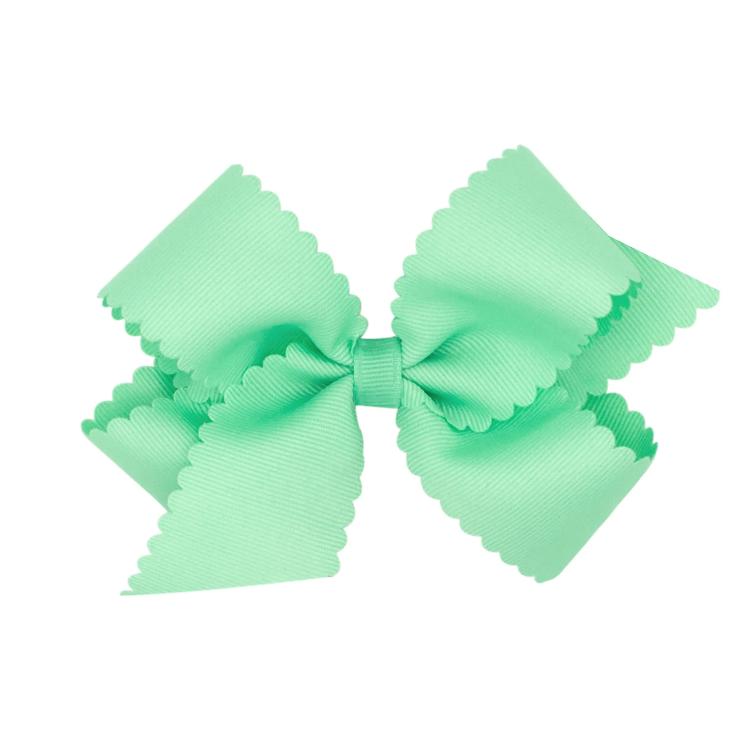 Medium Grosgrain Scallop Edge Hair Bow on Clippie