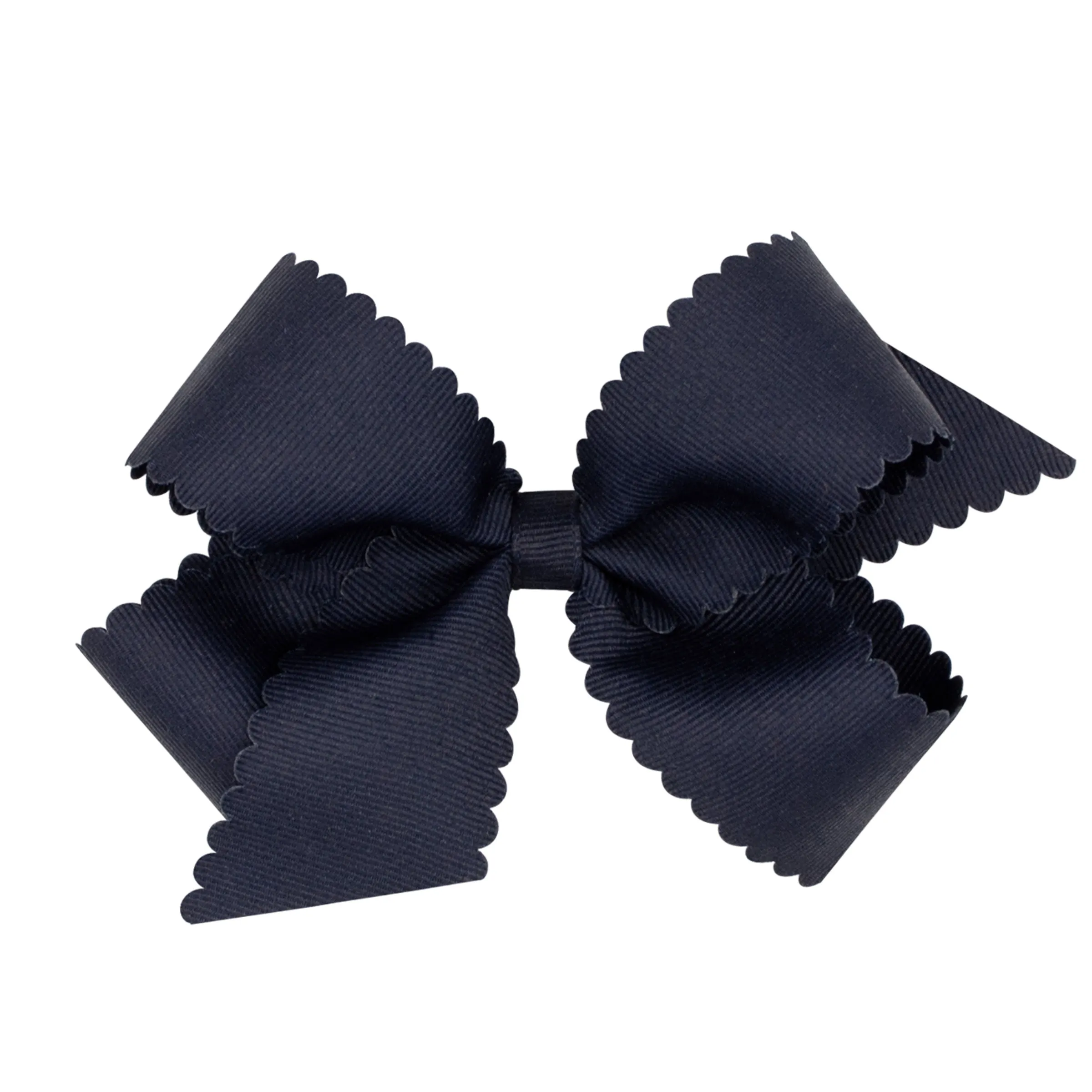 Medium Grosgrain Scallop Edge Hair Bow on Clippie