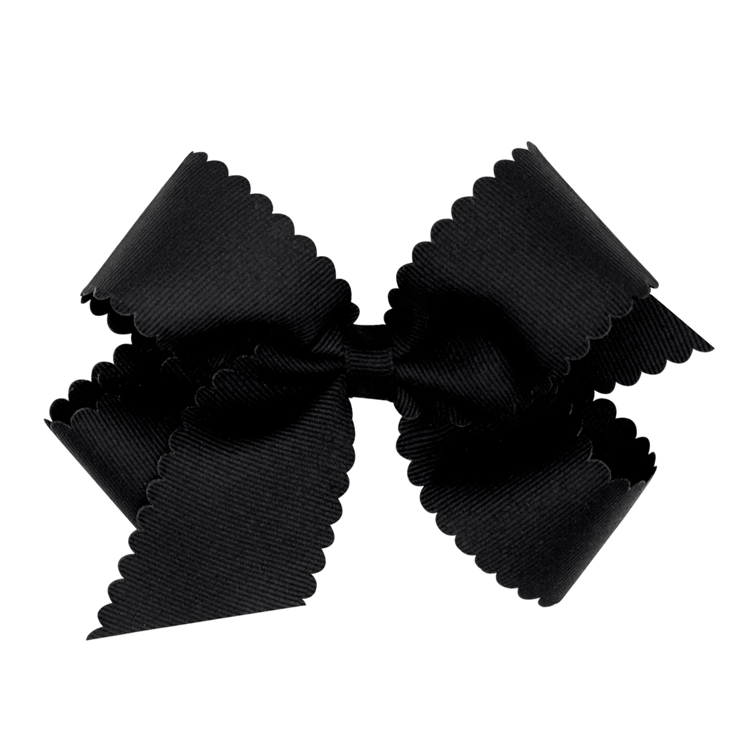 Medium Grosgrain Scallop Edge Hair Bow on Clippie