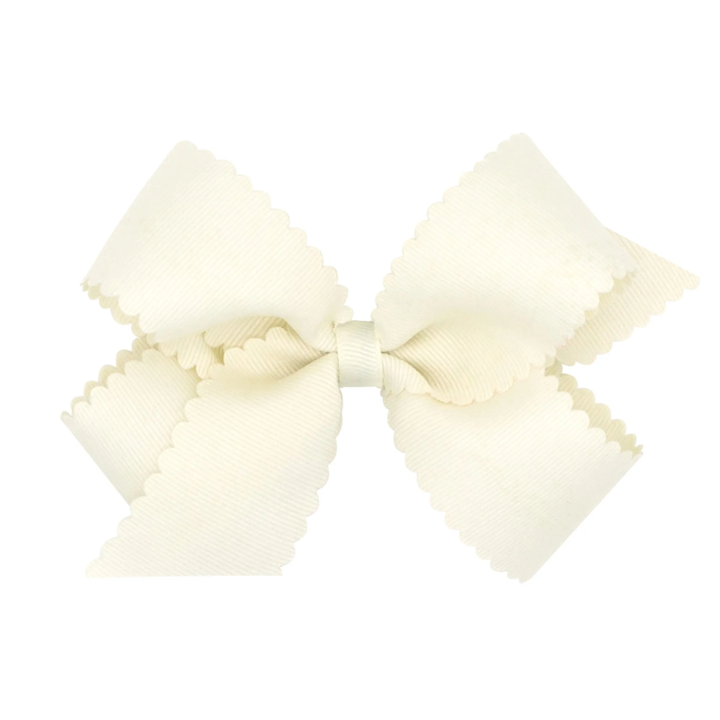 Medium Grosgrain Scallop Edge Hair Bow on Clippie