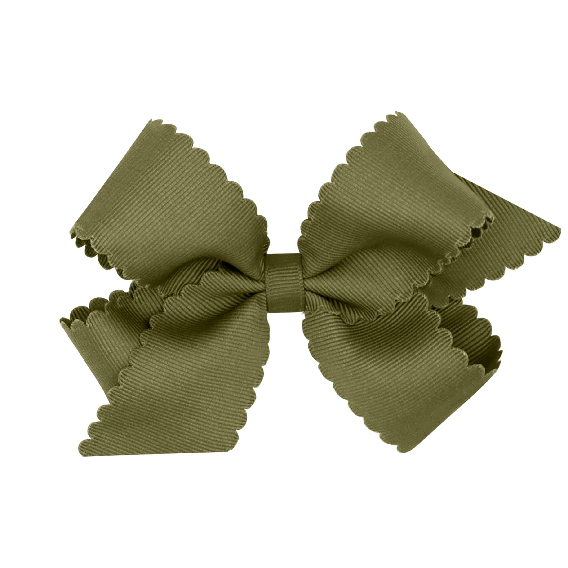 Medium Grosgrain Scallop Edge Hair Bow on Clippie