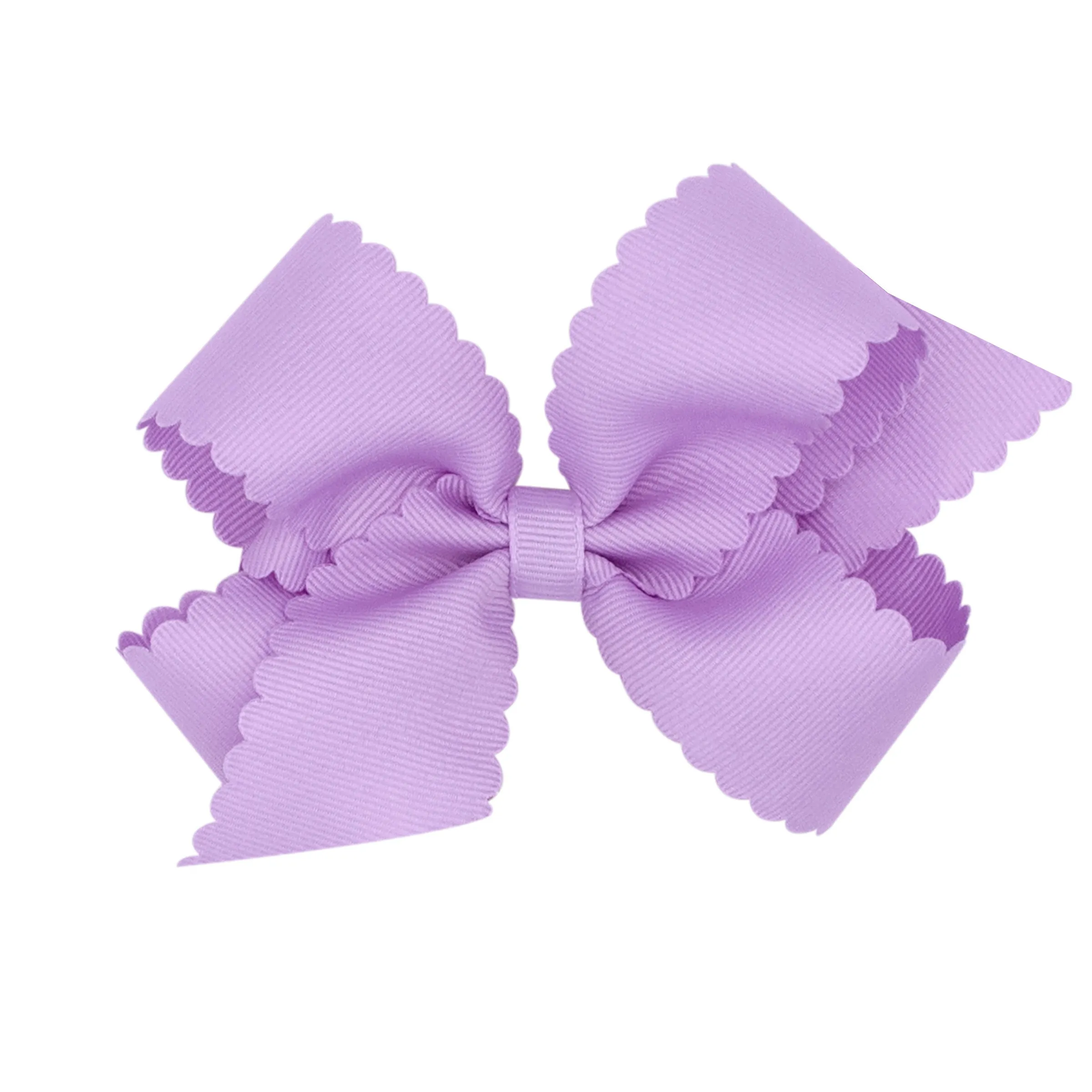 Medium Grosgrain Scallop Edge Hair Bow on Clippie