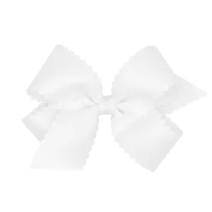 Medium Grosgrain Scallop Edge Hair Bow on Clippie