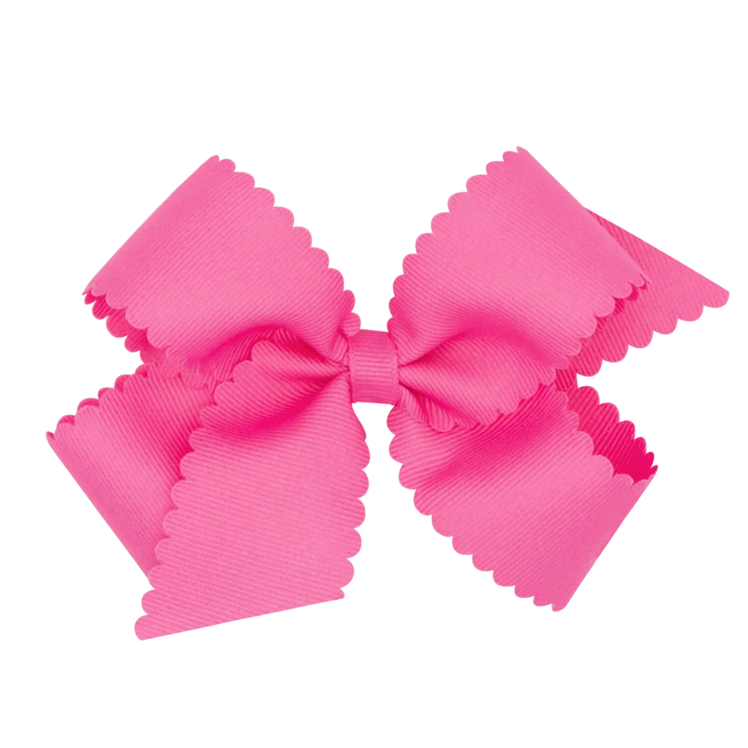 Medium Grosgrain Scallop Edge Hair Bow on Clippie