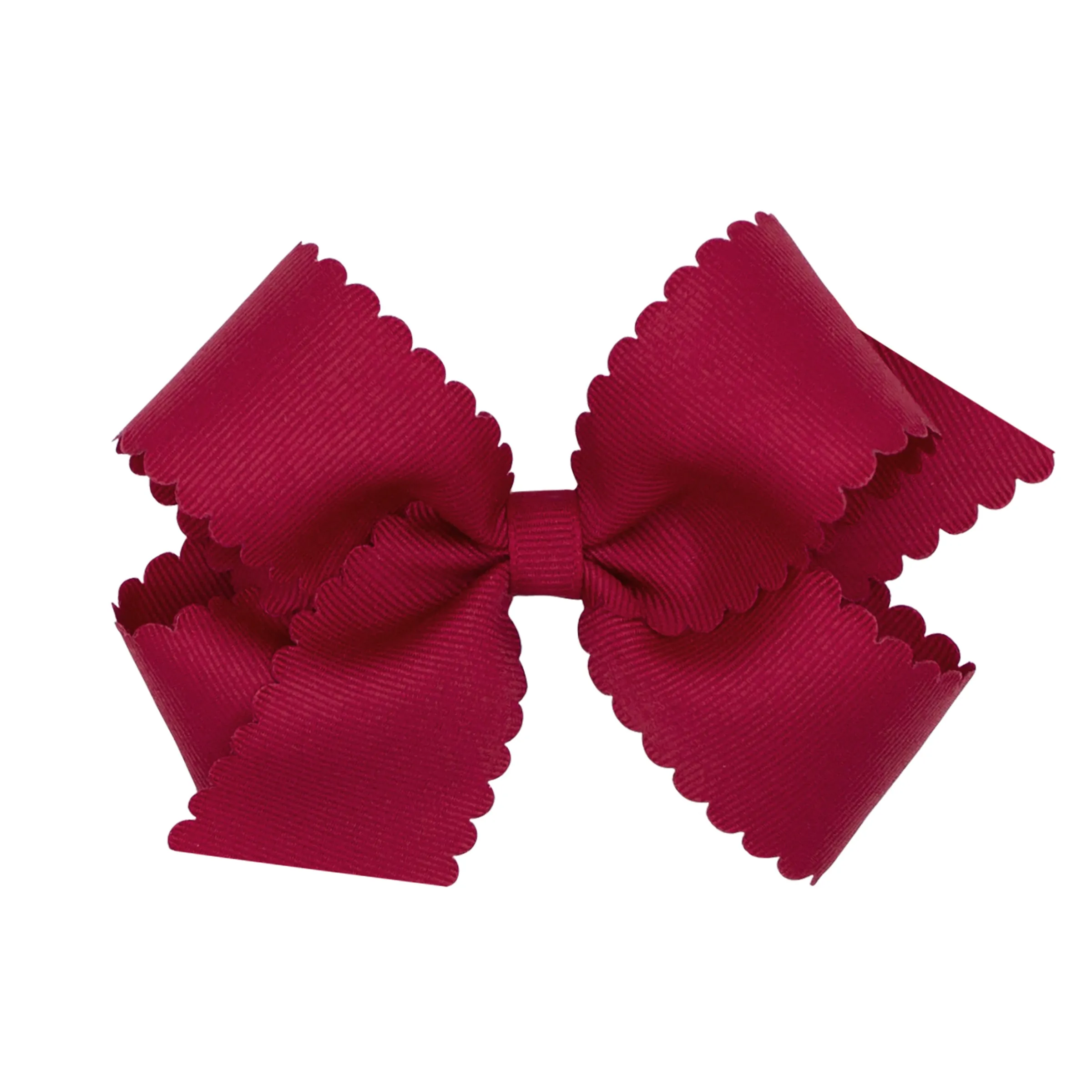 Medium Grosgrain Scallop Edge Hair Bow on Clippie